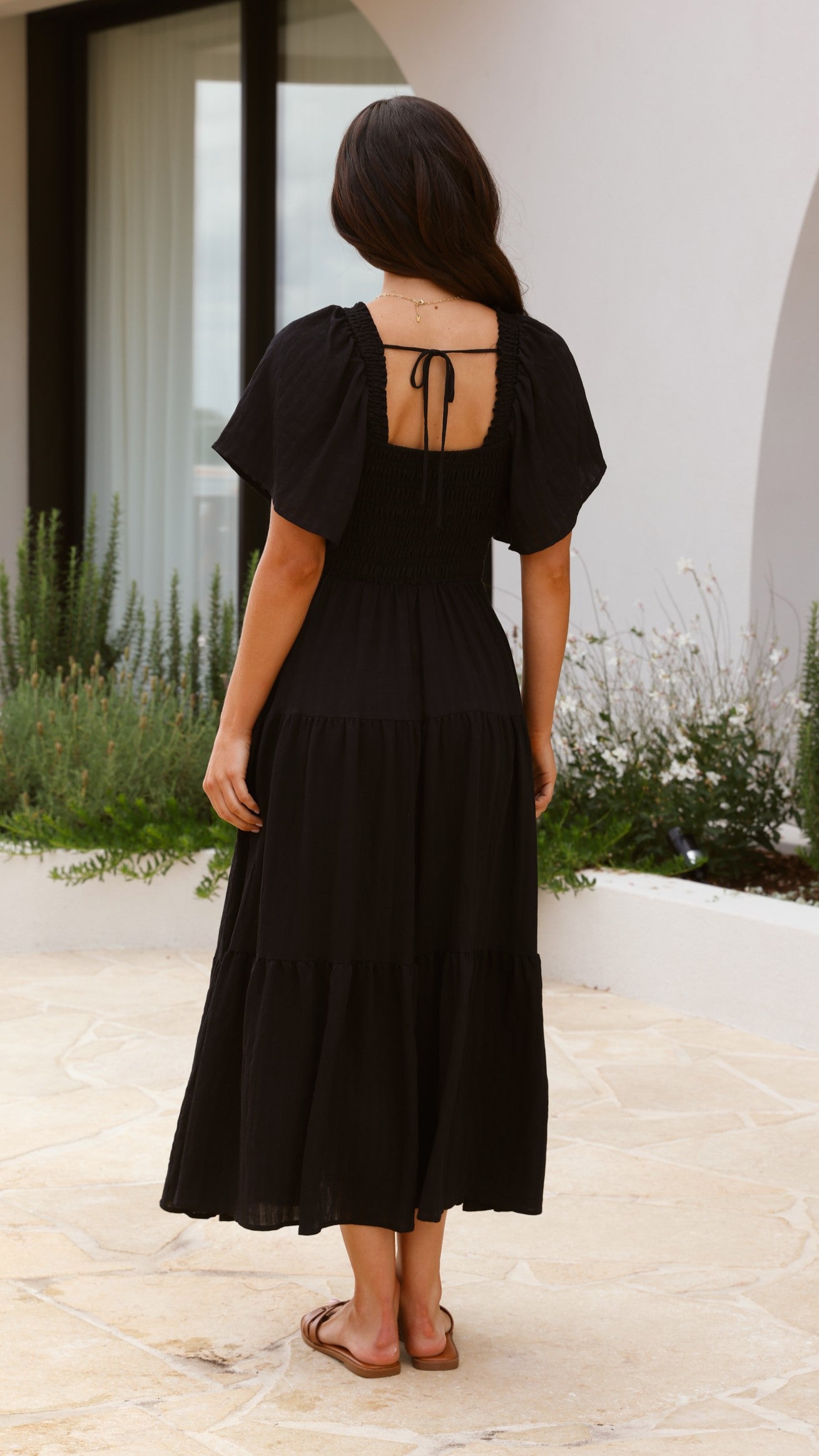 Lainey Midi Dress for Women - Elegant Black Flowy Summer Dress for Casual Outings, Parties & Date Nights