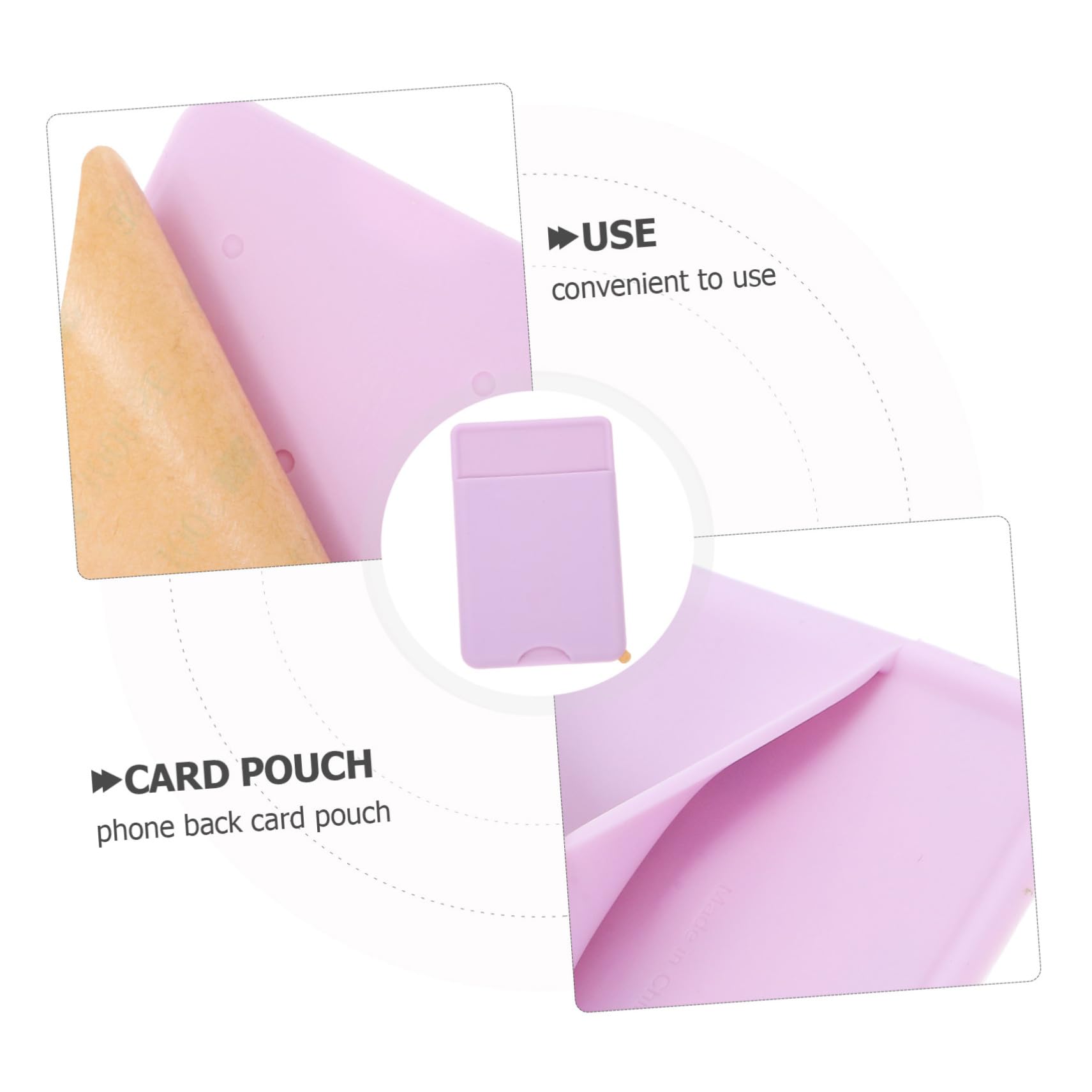 Mikikit Silicone Phone Wallet with Card Holder - 2 Pack Adhesive Back Pocket for Smartphones, Credit Cards & IDs | Perfect for Travel, Shopping & Everyday Use