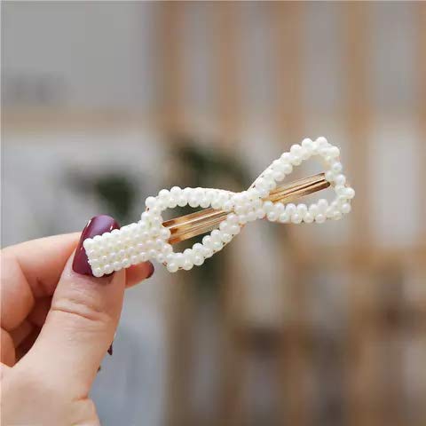 Elegant Pearl Metal Hair Pins for Women & Girls - Hair Clips, Barrettes & Hair Ties - Stylish Hair Accessories for Weddings, Parties & Everyday Use (Pack of 1 Pair)