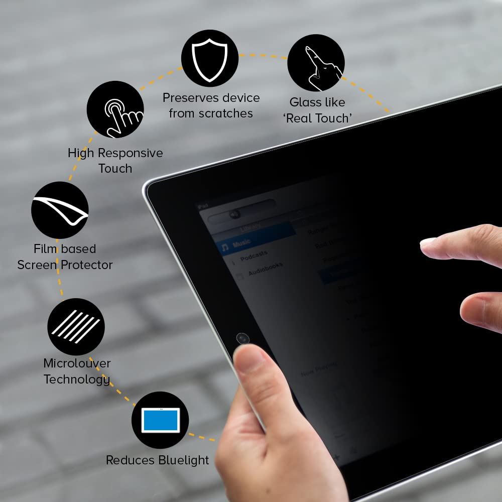 Anti-Spy Privacy Screen Protector for Alldocube Smile X - 2-Way Portrait Viewing Protection - Perfect for Office, Banking & Public WiFi Security