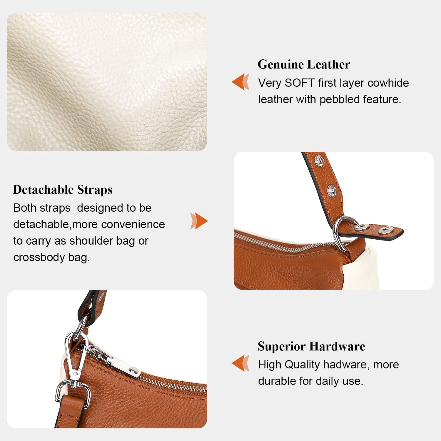 Premium Soft Leather Crossbody Handbag for Women - Multi-Pocket Shoulder Bag & Messenger Purse - Stylish & Durable for Work, Travel & Everyday Use