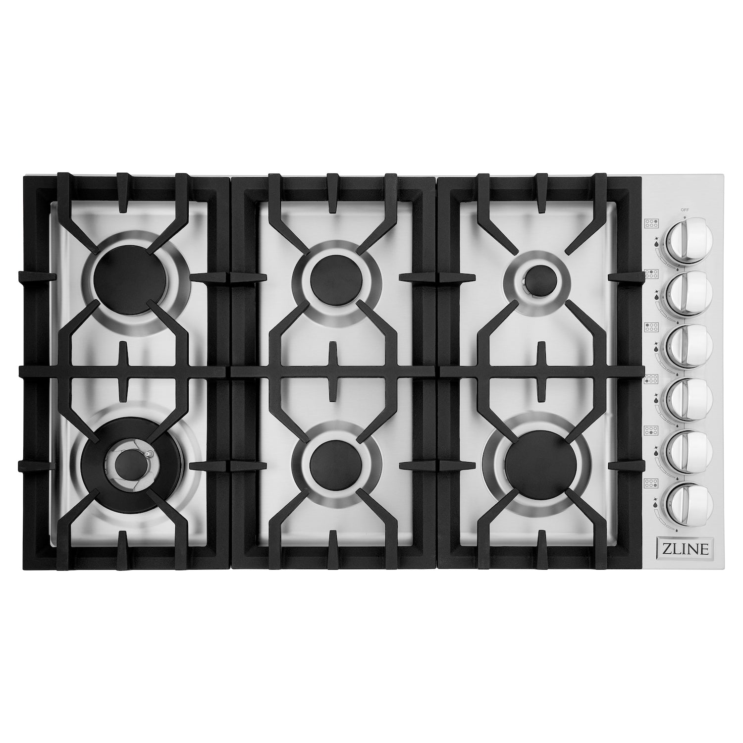 ZLINE 36 Inch Professional Gas Cooktop with 6 Sealed Burners - Stainless Steel (RC36) for Home Kitchen & Restaurant Cooking