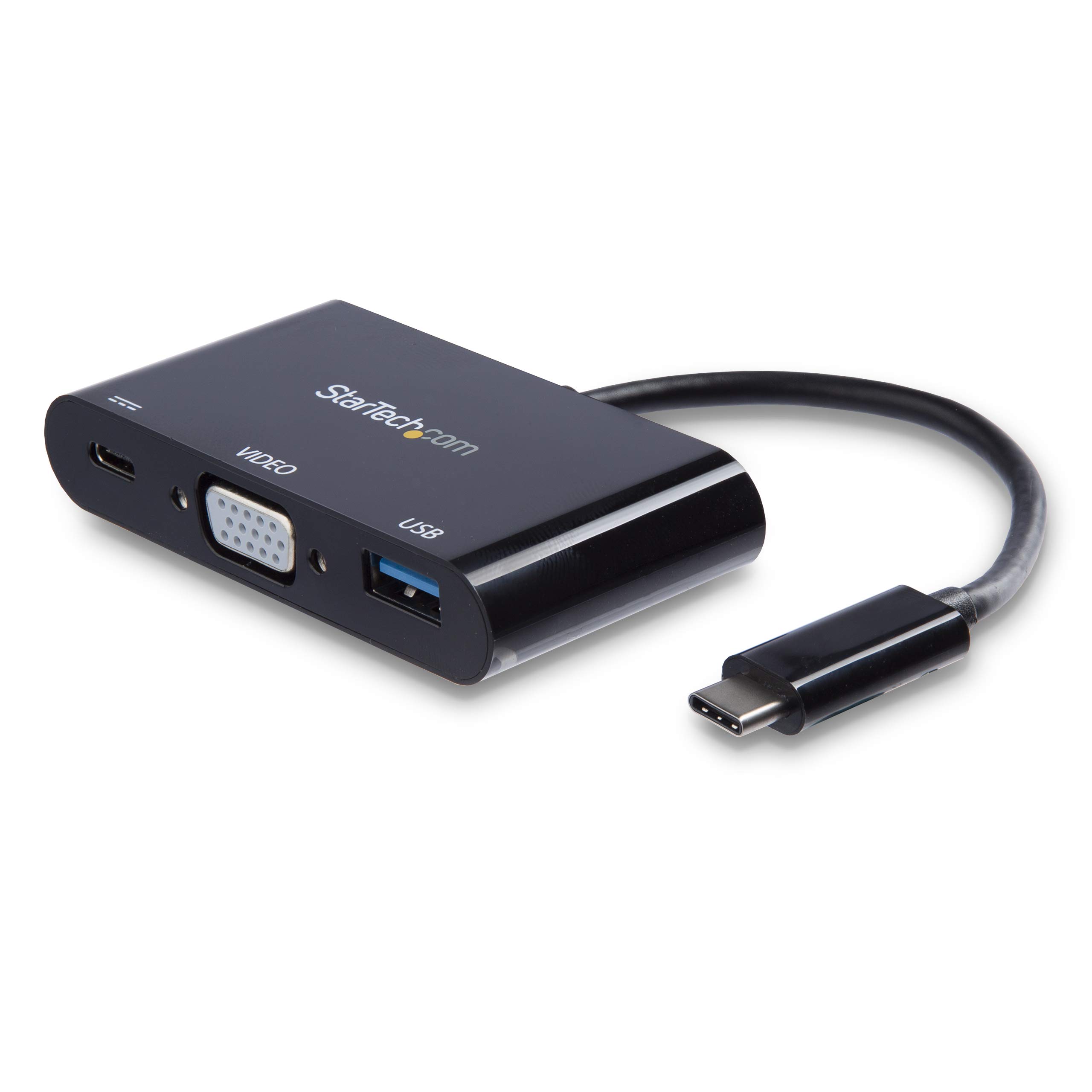 StarTech.com USB-C to VGA Multiport Adapter with USB-A Port & Power Delivery (USB PD) - Compact USB-C Hub for Laptops - Ideal for Presentations, Home Office & Multi-Monitor Setup (Model CDP2VGAUACP)