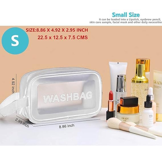 Waterproof Makeup Organizer Bag for Women - Portable Travel Cosmetic Case with Multiple Compartments, Small Black/White - Perfect for Gym, Travel & Daily Storage