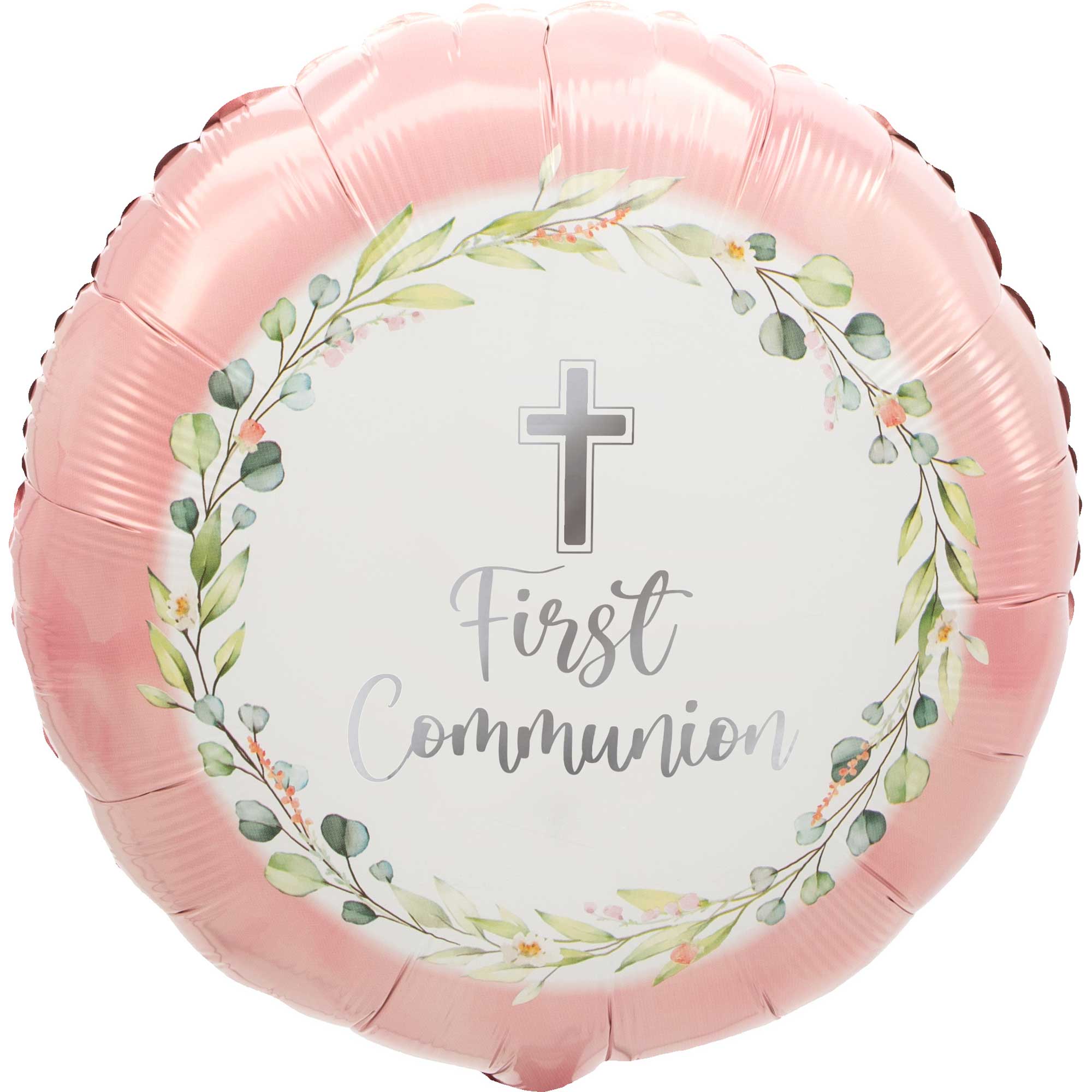 45cm Standard HX First Communion Pink Balloon - Perfect for Baptism, Christening & Religious Celebrations - Party Decorations & Gift Ideas