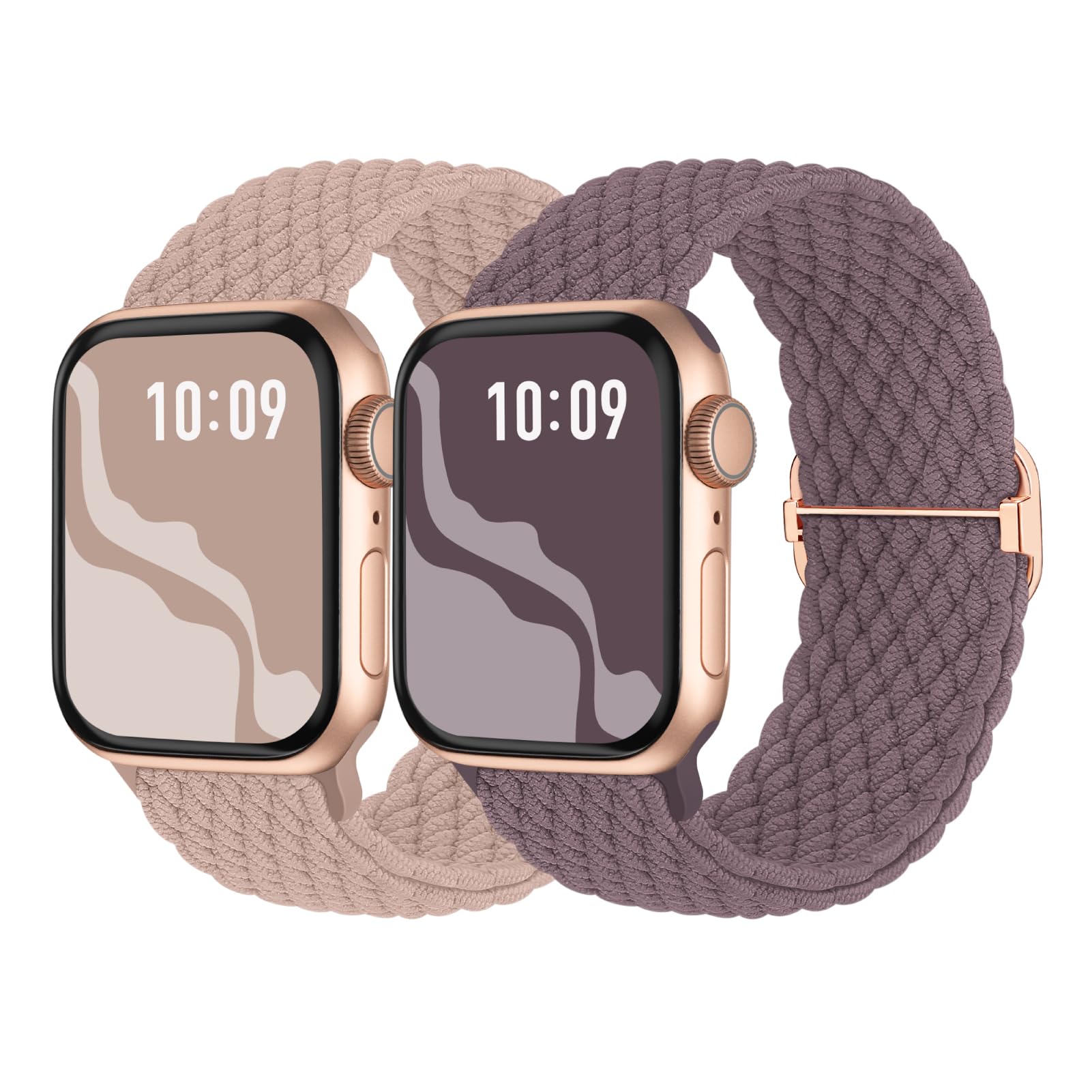 Braided Solo Loop Stretch Band for Apple Watch Series 9/8/7/6/SE/5/4/3/2/1 & Ultra - Soft Nylon Sport Wristband Compatible with 38mm 40mm 41mm 42mm 44mm 45mm 49mm - Perfect for Workouts, Running & Everyday Wear (Men & Women)