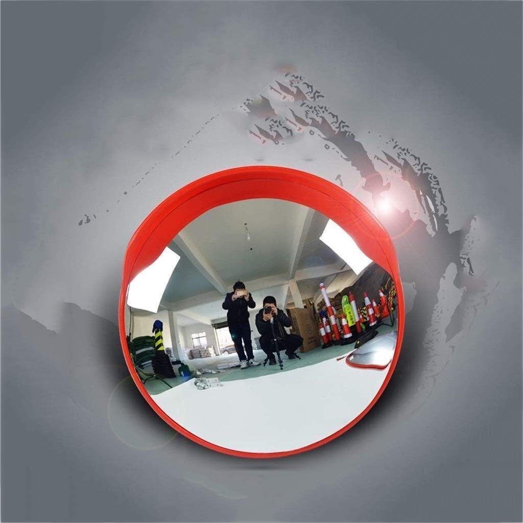FXLYMR Convex Safety Mirror - Shatterproof Orange-Red Traffic Mirror with Adjustable Wall Bracket, Wide-Angle Blind Spot Mirror for Outdoor Security & Parking Lot Safety - Perfect for Driveways, Warehouses and Road Intersections