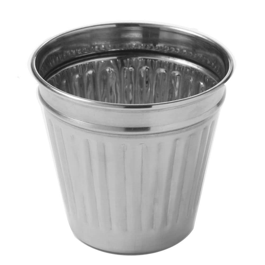 American Metalcraft Oscar Stainless Steel Trash Can 14 oz - Premium Small Waste Bin for Kitchen, Bathroom, Office & Dorm Use