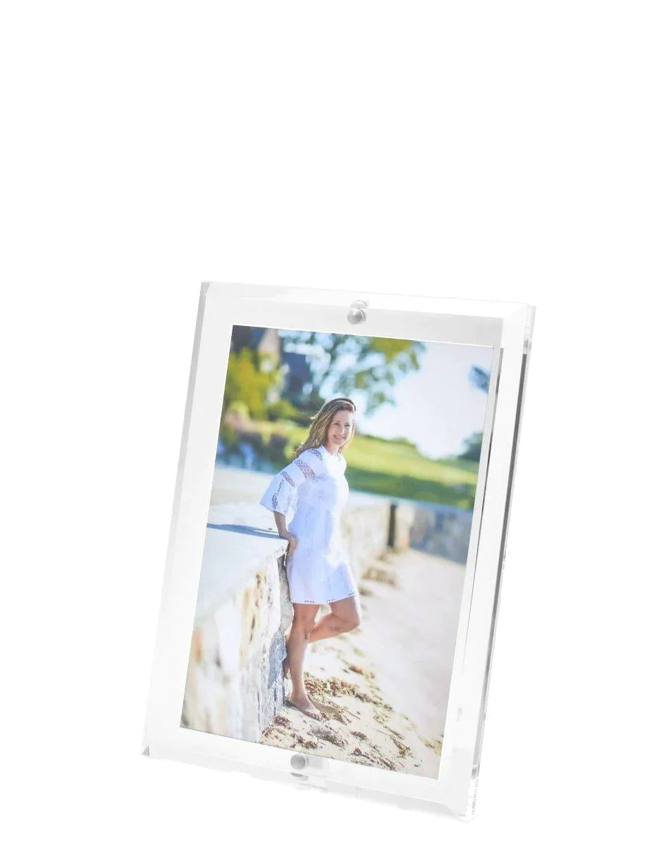 4x6 Beveled Clear Acrylic Floater Picture Frame - Modern Floating Display for Wall Art, Photos & Memorabilia - Perfect for Home, Office & Gallery Decor