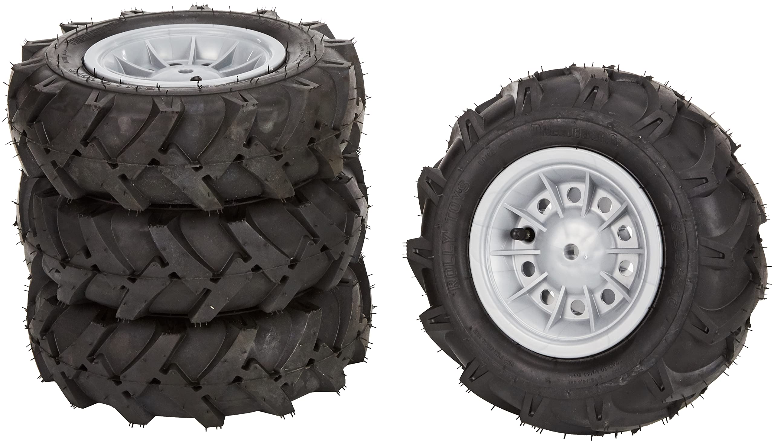 4 Large Pneumatic Wheel Tires 308x98mm - Heavy Duty Replacement Wheels for Carts, Hand Trucks & Garden Equipment