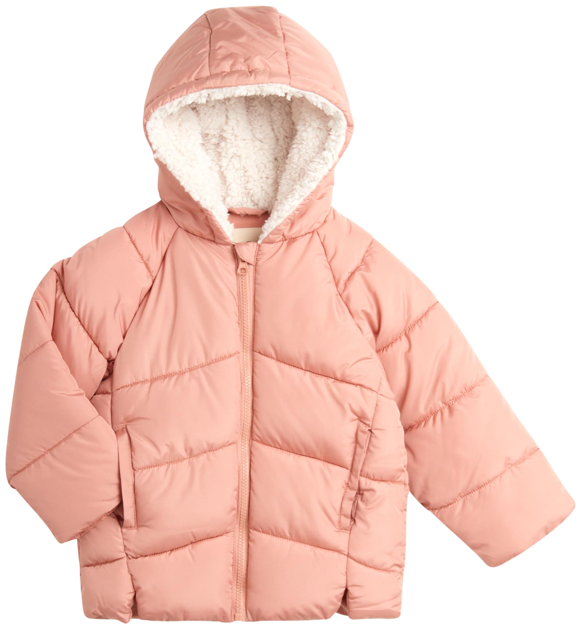 Jessica Simpson Baby Girls' Winter Jacket - Quilted Fleece Lined Puffer Coat with Sherpa Hood | Warm Parka for Infants & Toddlers 12M-4T | Perfect for Snow Days, Outdoor Play & Winter Adventures