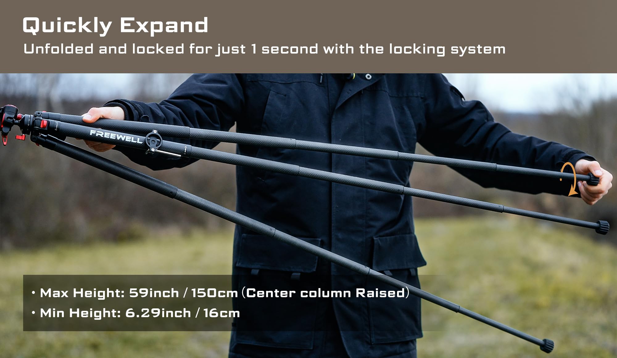 Freewell Carbon Fiber Travel Tripod 59.1