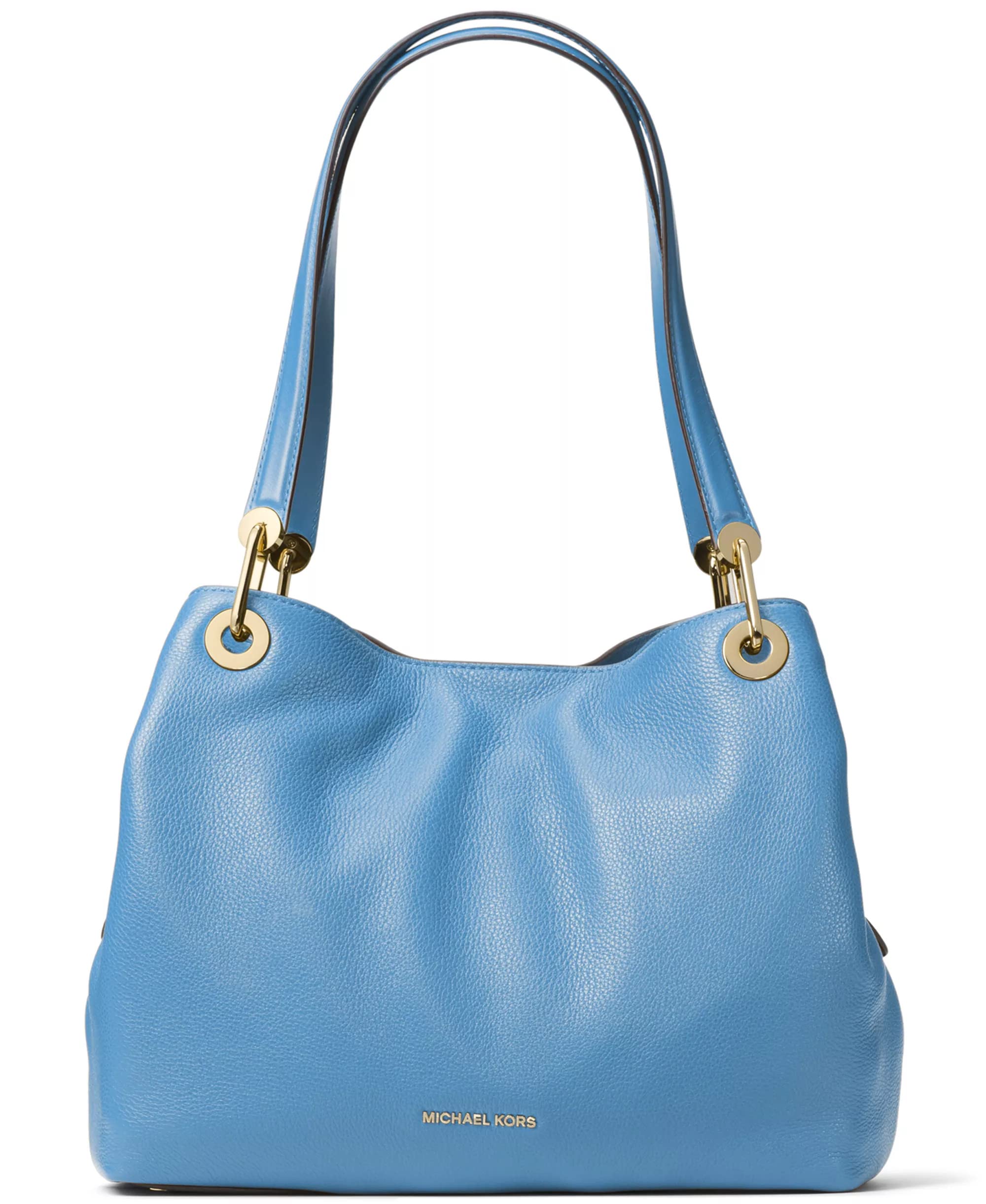 Michael Kors Raven Pebble Leather Tote Shoulder Bag for Women | Premium Genuine Leather Handbag | Large Work & Travel Tote | South Pacific Collection | Perfect for Office, Commute & Weekend Getaways