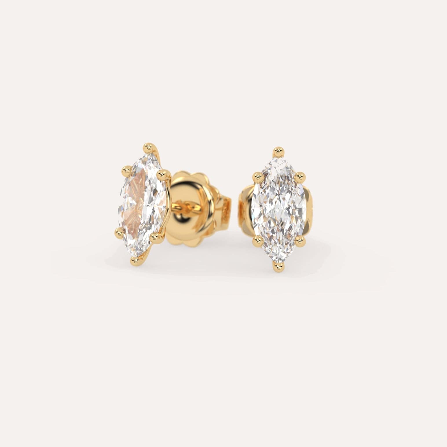 2 Carat Marquise Cut Diamond Stud Earrings for Women - 14K White Gold Dangle Earrings for Wedding, Anniversary & Special Occasions