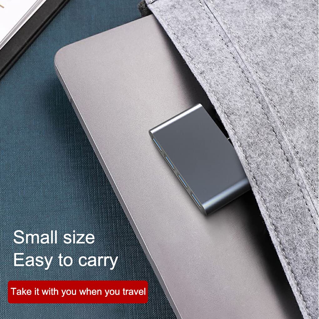 SUIOPPYUW USB C to USB Hub Adapter - High-Speed Aluminum Alloy Docking Station with Braided Cable for MacBook, iPad, Laptop - Perfect for Office, Travel & Data Transfer