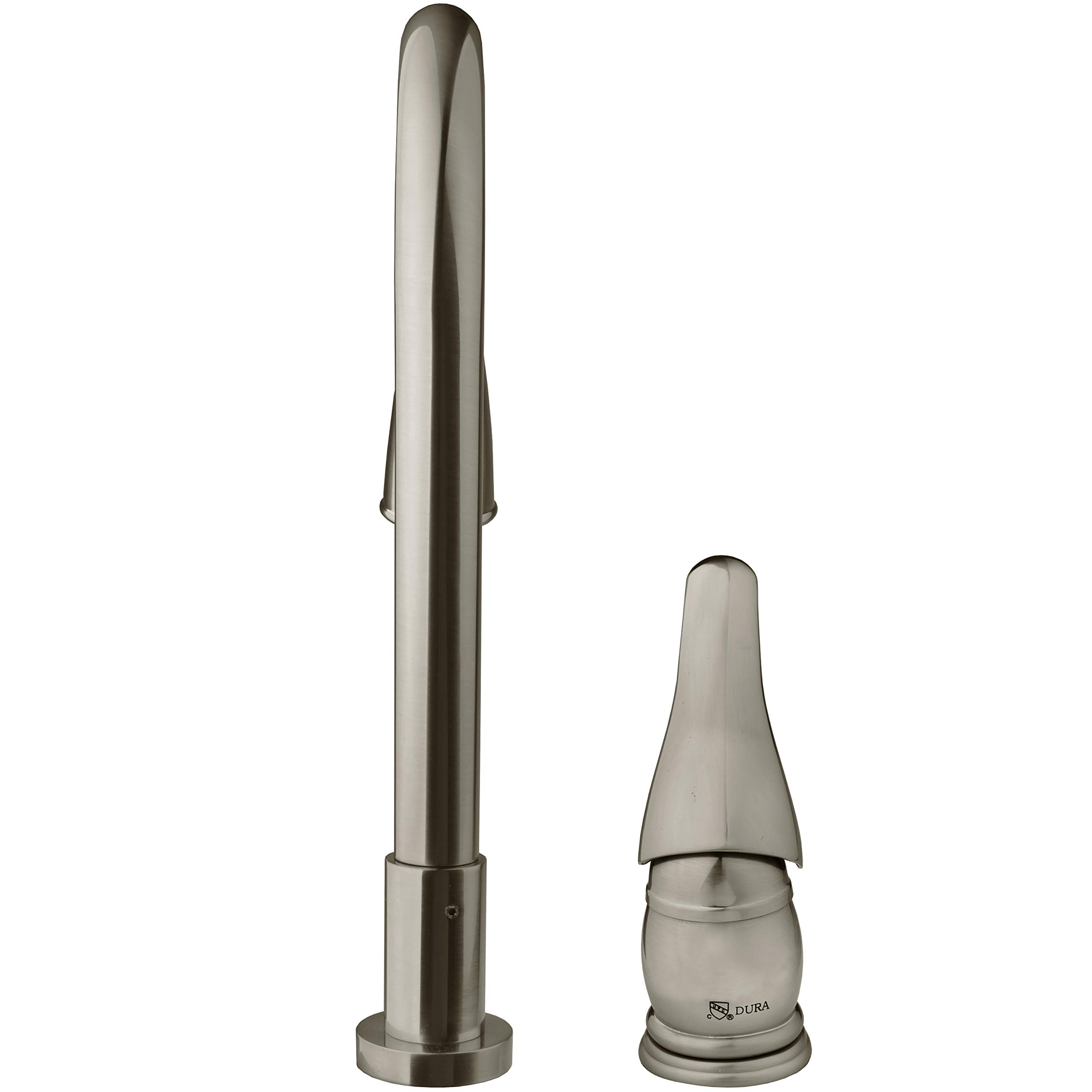 Dura Faucet DF-NMK503-SN RV Pull-Down Kitchen Sink Faucet with Side Lever - Brushed Satin Nickel Finish | Perfect for RV, Camper, Tiny Home & Small Kitchen Spaces