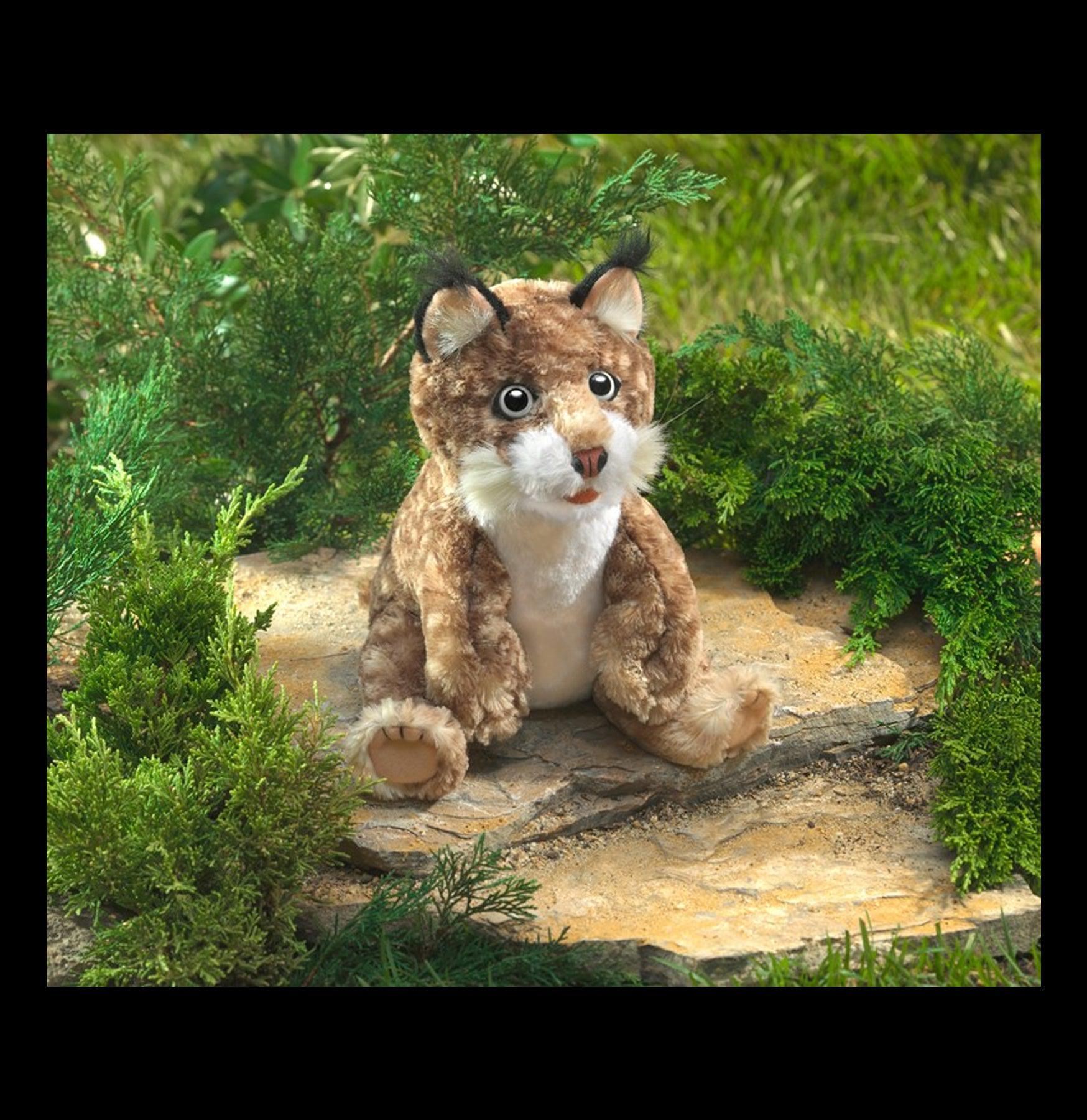 Realistic Bobcat Kitten Hand Puppet - Soft Plush Animal Toy for Kids, Storytelling & Educational Play - Perfect for Classroom, Birthday Parties & Imaginative Play