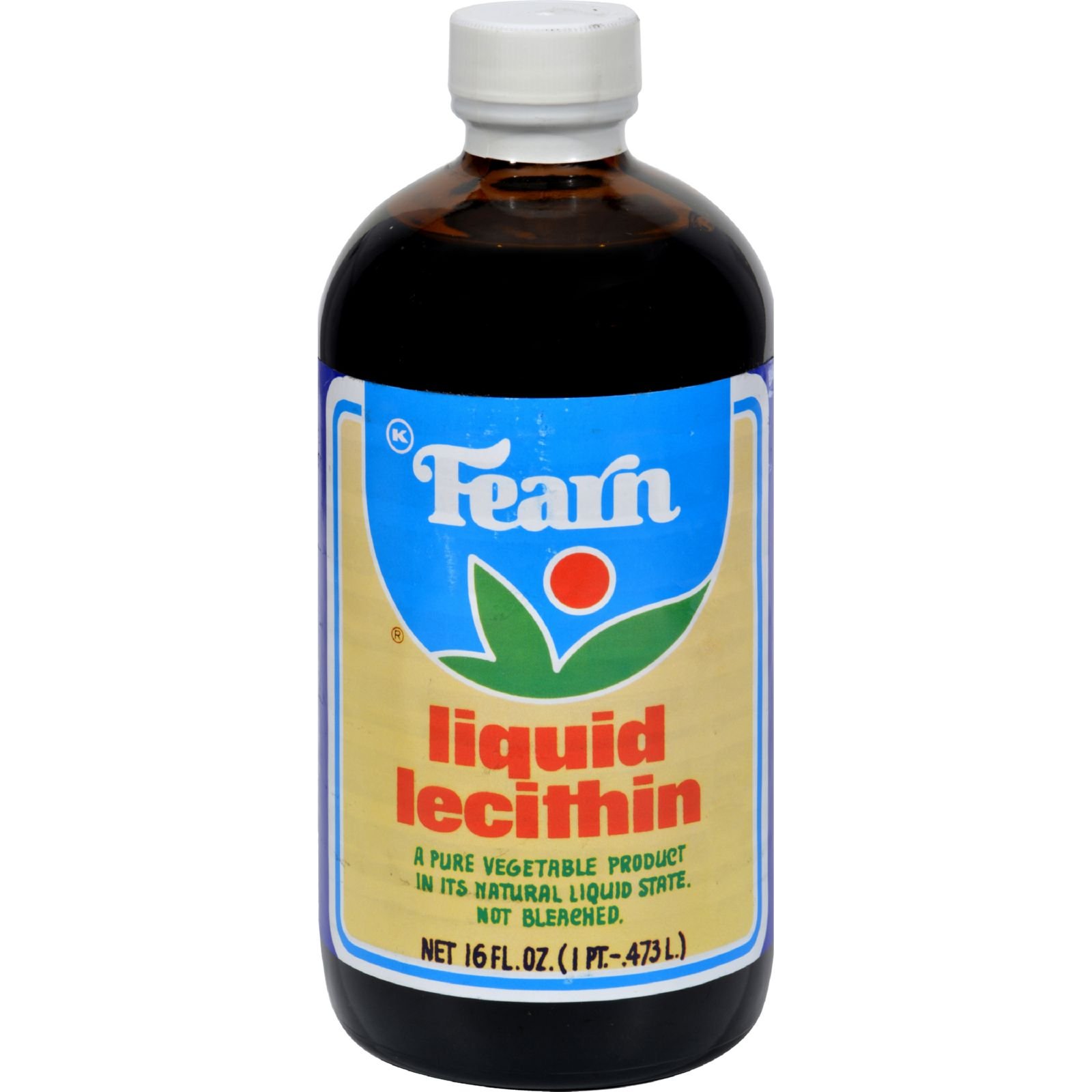 Fearn Natural Foods Non-GMO Liquid Lecithin 16oz - Sunflower Lecithin Supplement for Brain Health, Digestion & Skin Care - Perfect for Smoothies, Baking & Natural Beauty Recipes