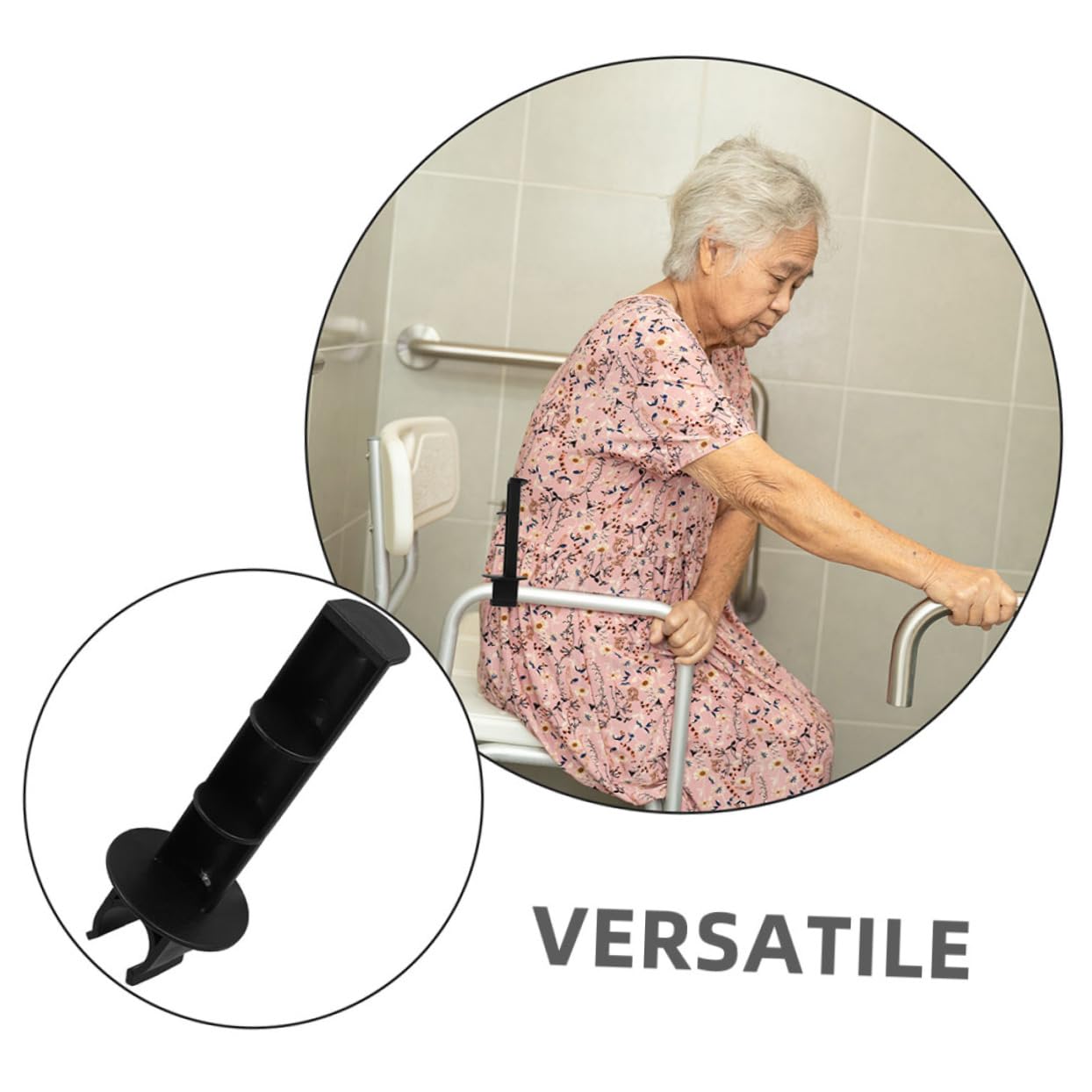 2-Pack Clip-On Toilet Paper Holder for Wheelchairs - Adjustable Roller Replacement Rod with Secure Grip - Ideal for Seniors, Nursing Patients, Bedside Commodes & Transport Chairs - Perfect for Home Care, Hospitals and Mobility Assistance
