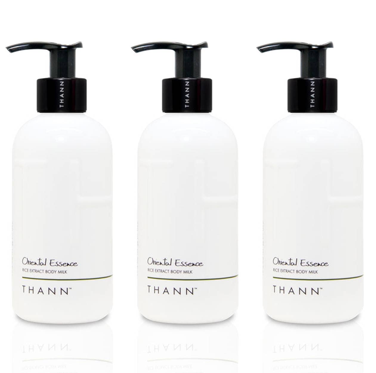 THANN Oriental Essence Rice Extract Body Milk with Rice Bran Oil, Kaffir Lime & Lemongrass Essential Oils - 10.82 Fl Oz (Pack of 3) | Hydrating & Nourishing Body Lotion for Dry Skin | Perfect for Daily Moisturizing & Spa-Like Relaxation at Home
