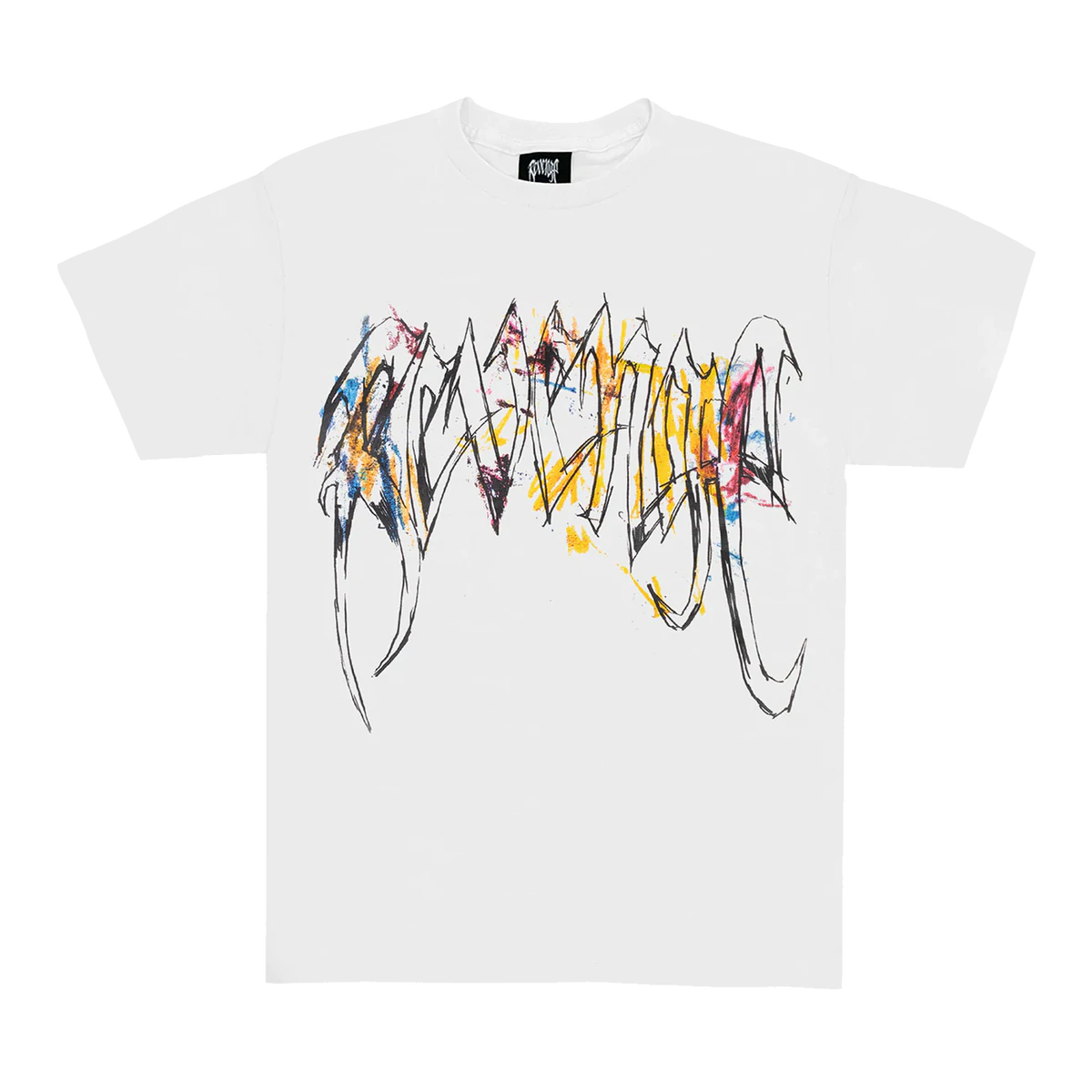 Revenge x Lil Durk White Multi Graphic Tee - Hip Hop Streetwear for Concerts & Casual Outfits