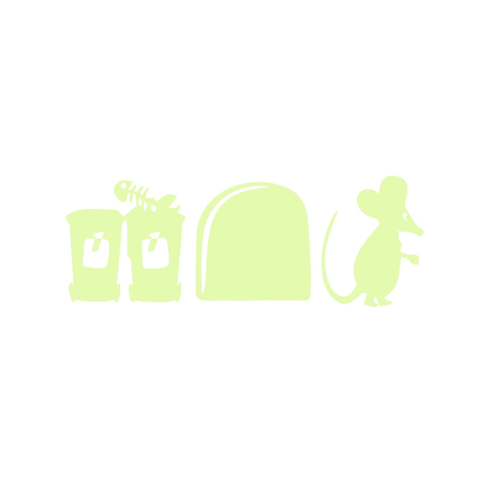 Glow in the Dark Mouse Hole Wall Decals - Cute Cartoon Mice Wall Stickers for Kids Room, Nursery, Classroom & Home Decor (18x6.5cm) - Perfect for Bedroom, Living Room & Playroom Wall Art
