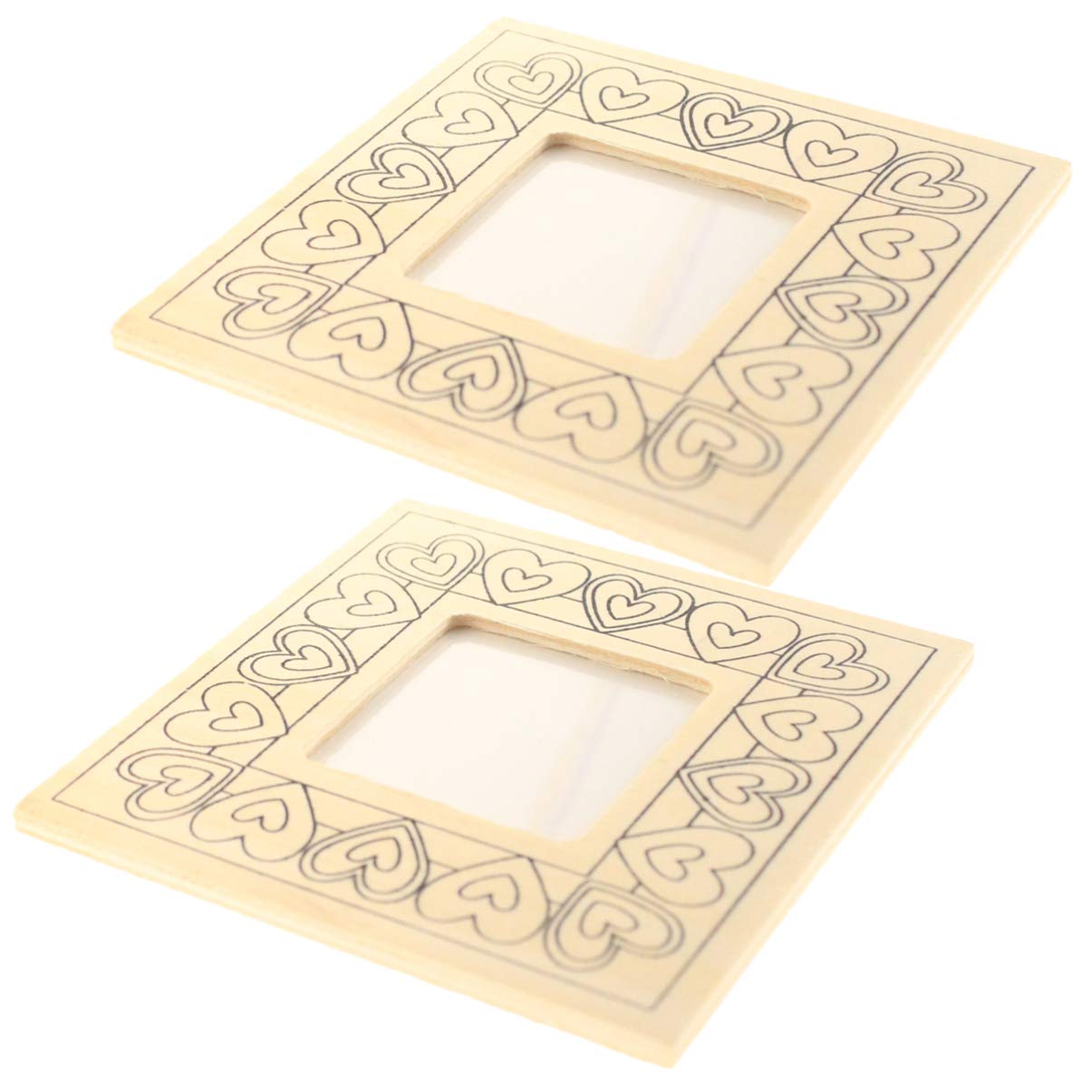 EXCEART 2-Pack Unfinished Wooden Picture Frames - DIY Craft Kits for Painting, Scrapbooking & Photo Displays - Perfect for Home Decor, Wall Art & Gift Making Projects