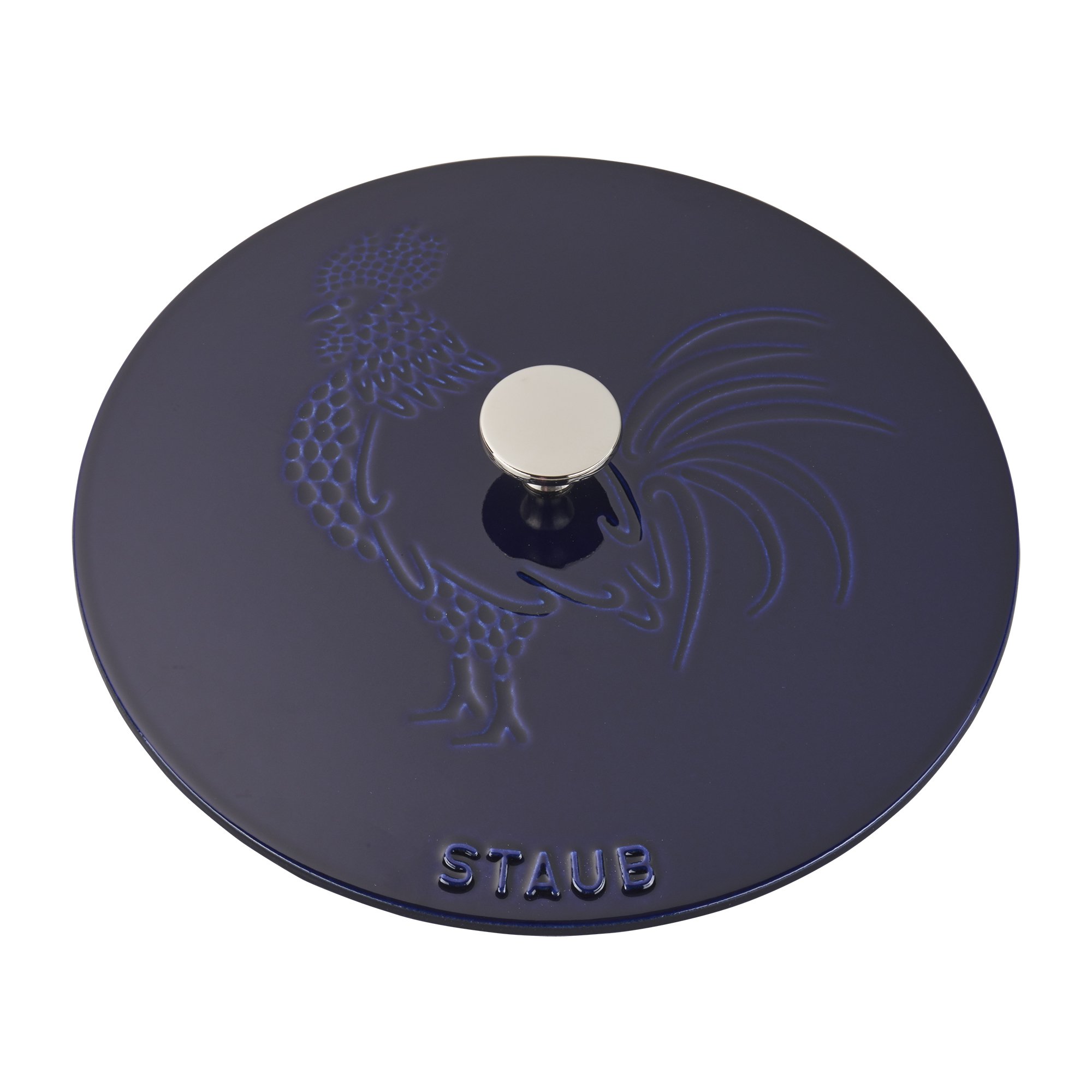 Staub 3.75 Quart Cast Iron French Oven Rooster Dutch Oven - Premium Dark Blue Cookware, Made in France - Perfect for Braising, Roasting, Baking & Slow Cooking