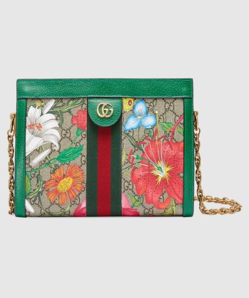 Gucci Ophidia GG Flora Small Shoulder Bag in Green | Luxury Crossbody Bag for Women | Perfect for Date Night, Travel & Everyday Use