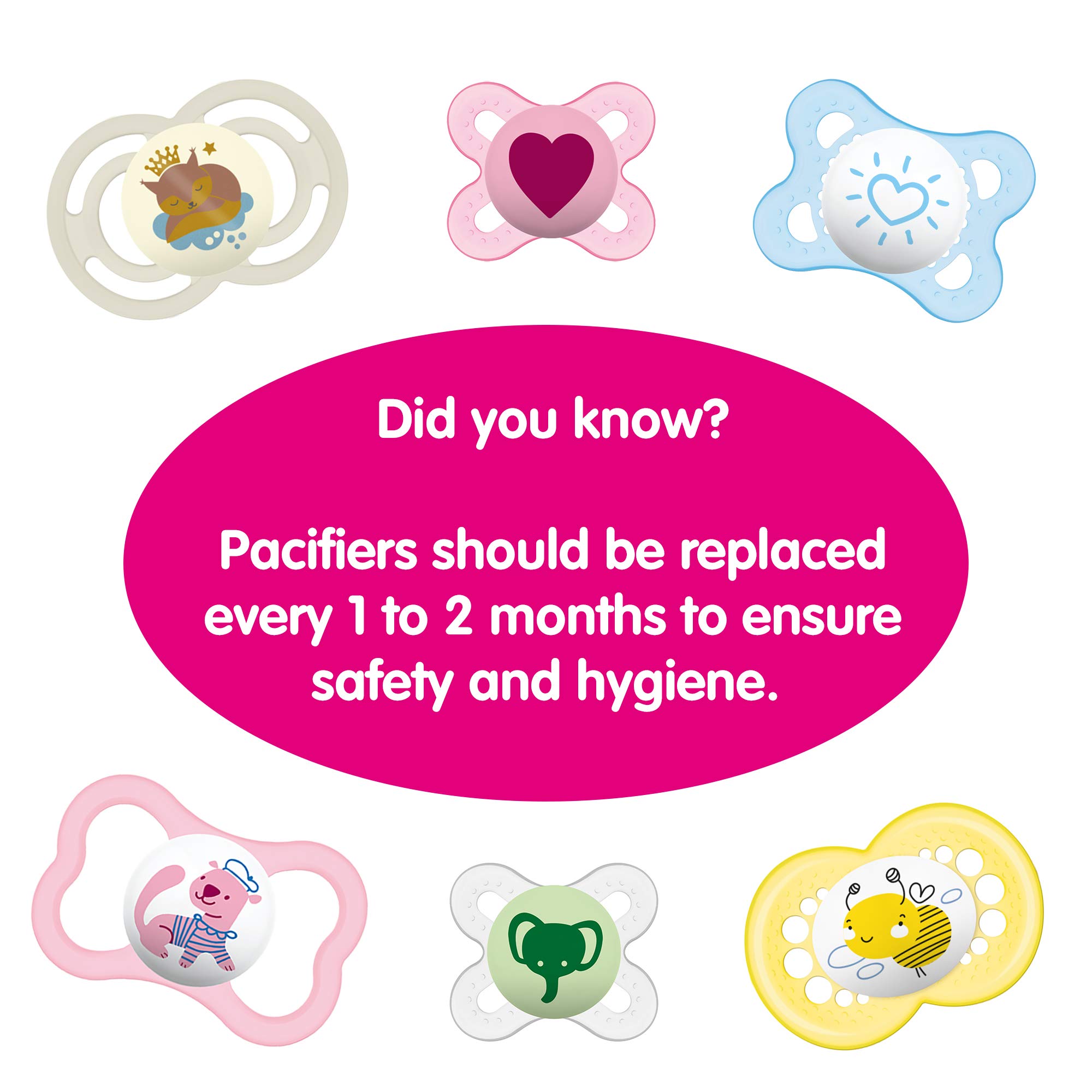 MAM Original Baby Pacifier - 2 Pack for 16+ Months | Orthodontic Nipple Design Promotes Healthy Oral Development | Includes Sterilizer Case | Cute Animal/Boy Designs | Perfect for Daycare, Travel & Soothing Fussy Babies