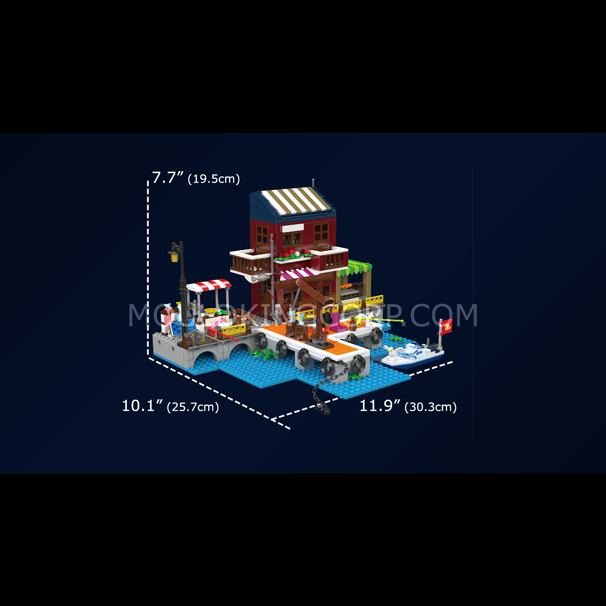 Mould King 10110 Fishing Dock Building Set - 800 Piece Creative Construction Toy for Kids & Adults | Perfect for STEM Learning, Birthday Gifts & Family Bonding Activities