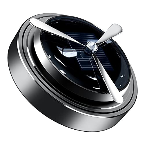 Solar Powered Car Air Freshener with Auto Rotation - Black | Long-Lasting Fragrance for Cars, Home & Office | Eco-Friendly & USB Rechargeable