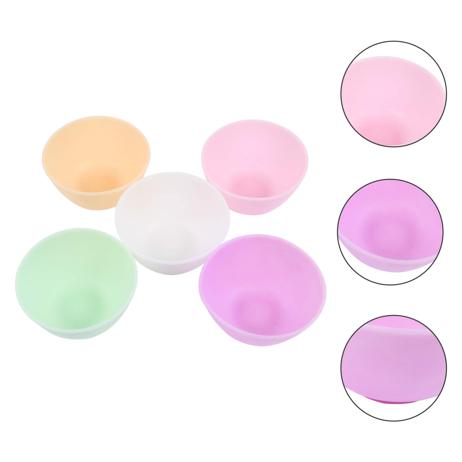HEALLILY 5-Piece Silicone Mask Mixing Bowl Set for DIY Facial Masks - Reusable Beauty Tool for Skincare, Spa, and Home Use - Perfect for Mixing Clay, Charcoal, and Sheet Masks