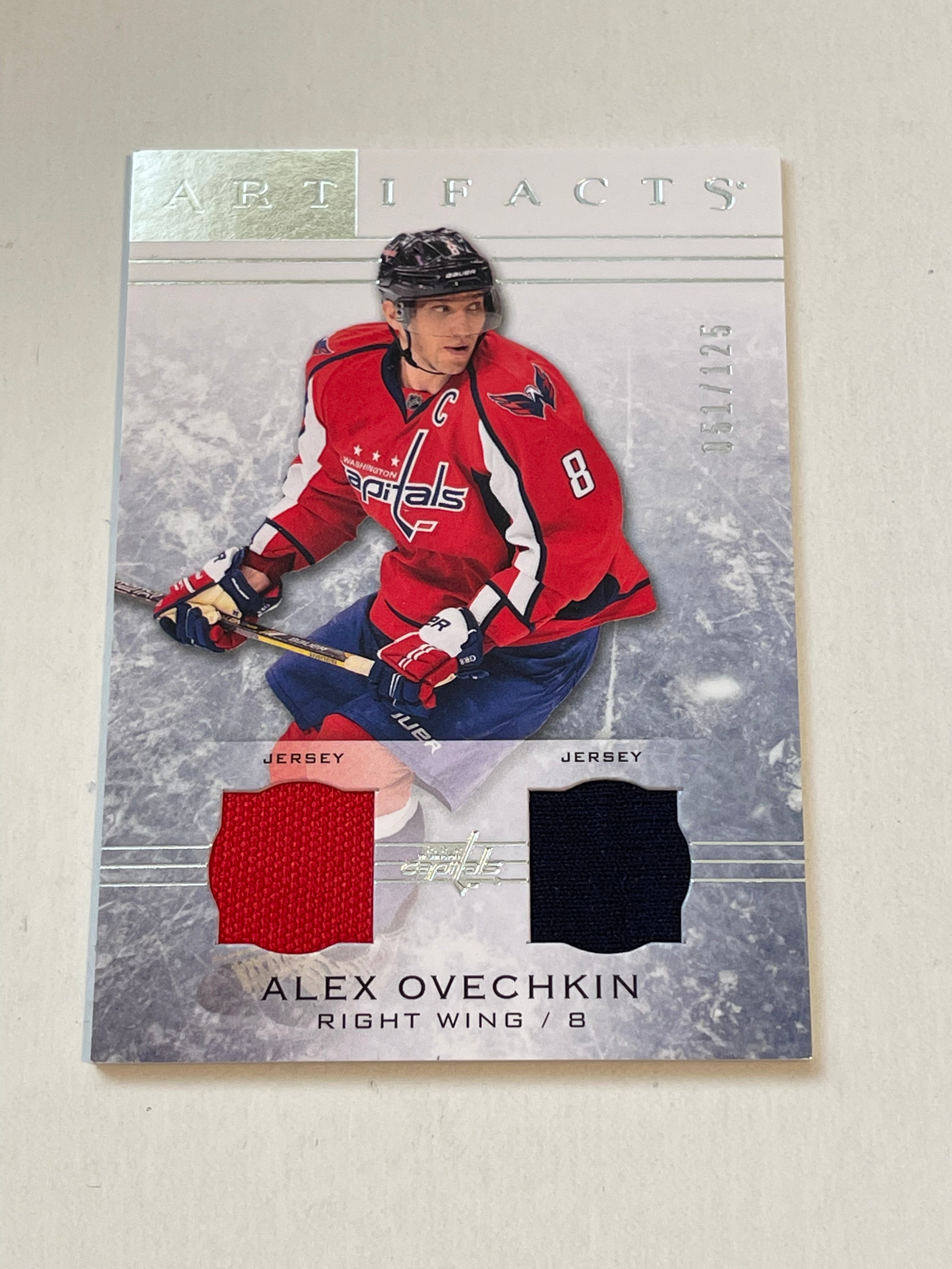 Alexander Ovechkin Double Memorabilia Hockey Insert Card - Rare Collectible for NHL Fans, Sports Memorabilia Enthusiasts & Card Collectors - Perfect for Display, Trading or Investment