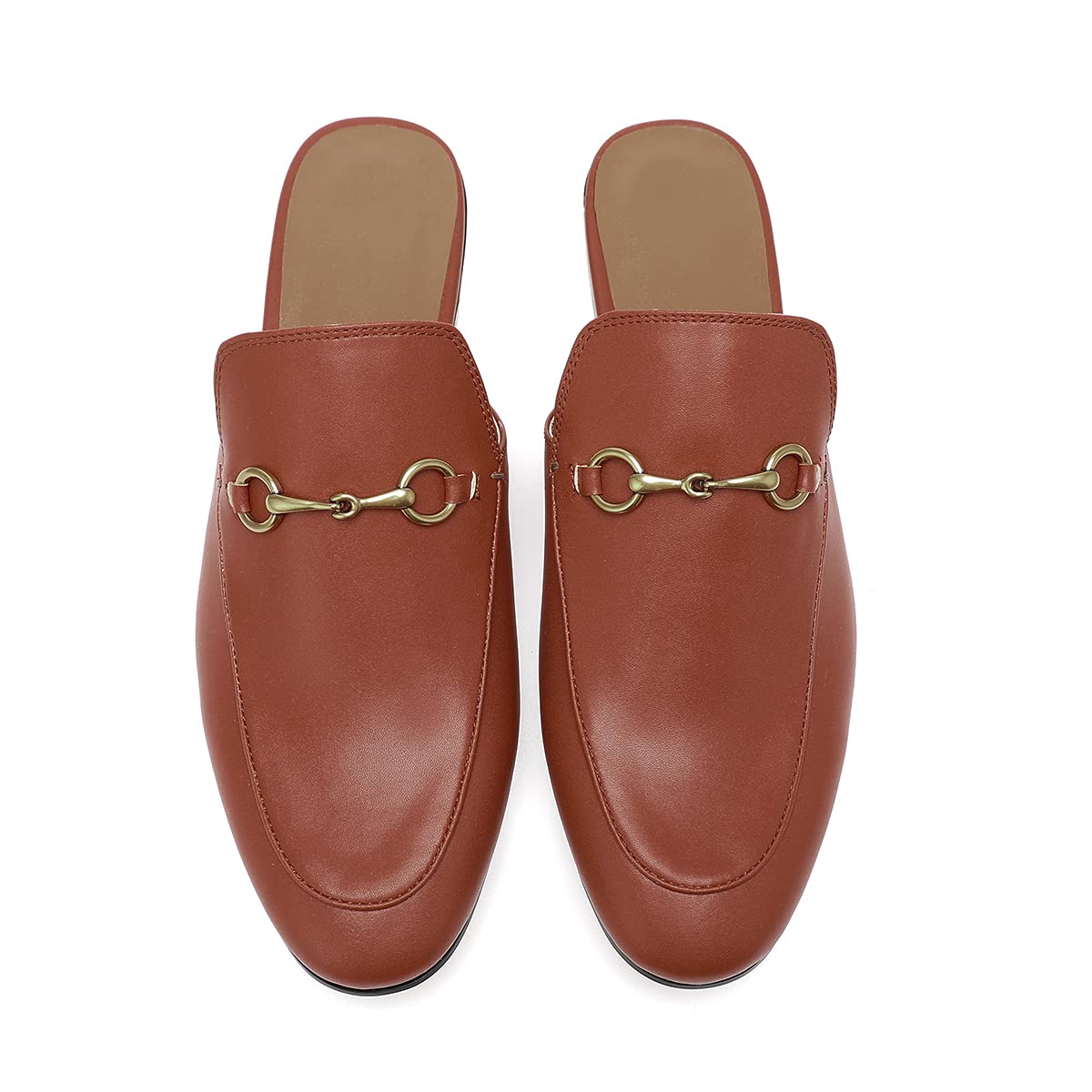 Genuine Leather Men's Mules Clog - Slip On Backless Loafers & Casual Slippers (Tan, Size 8) - Comfortable House Shoes for Indoor/Outdoor Wear