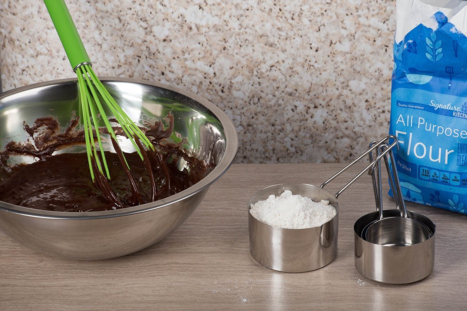 Taluka 4-Piece Stainless Steel Measuring Cup Set & 4-Piece Spoon Set with Engraved Measurements - Perfect for Dry & Liquid Ingredients - Essential Kitchen Tools for Cooking, Baking & Meal Prep