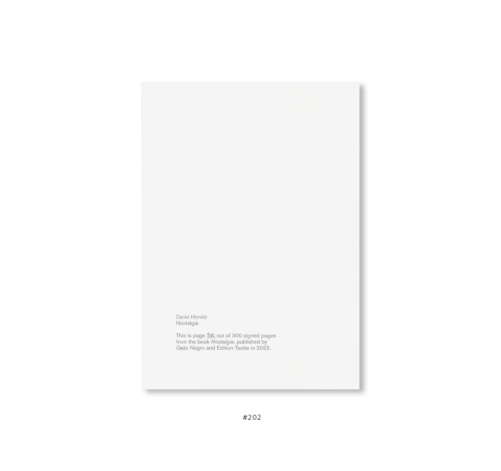 NOSTALGIA (2022) by David Horvitz - Limited Special Edition Art Book | Perfect for Contemporary Art Collectors & Photography Enthusiasts