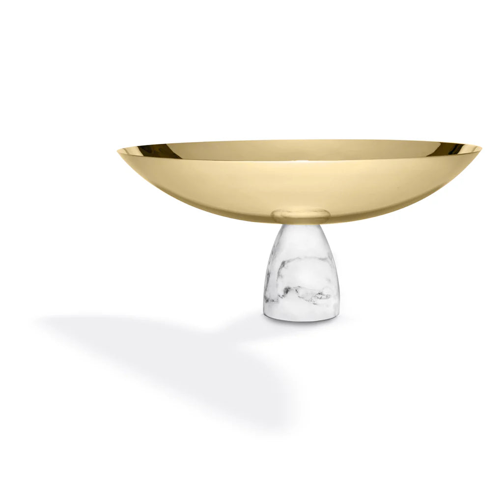 Elegant Marble & Gold Fruit Bowl - Premium Home Decor for Kitchen, Dining Table, or Centerpiece Display