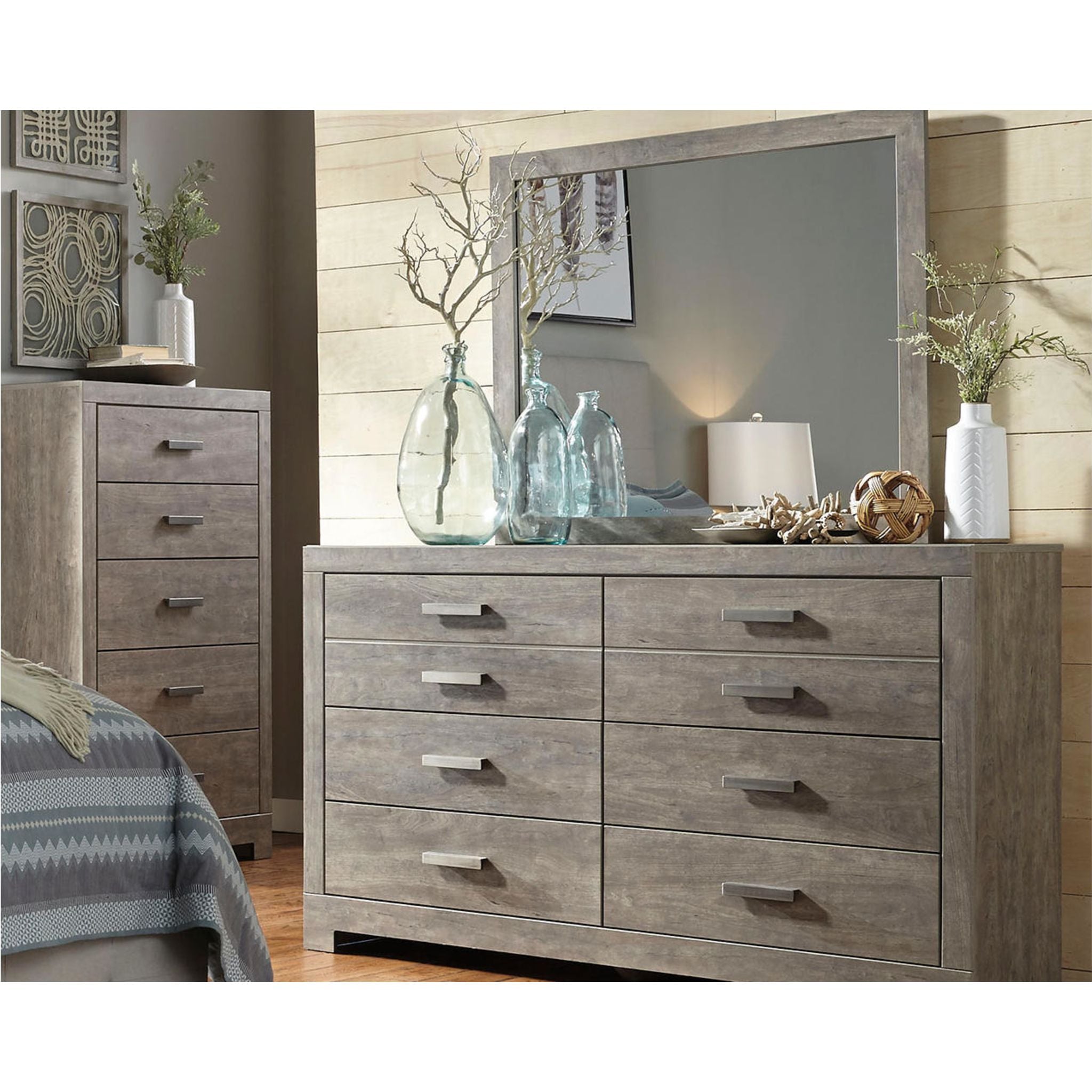 Culverbach Dresser and Mirror Set - Modern Bedroom Furniture with Mirror for Home Decor & Organization | Perfect for Bedroom Storage, Dressing Area & Closet Organization