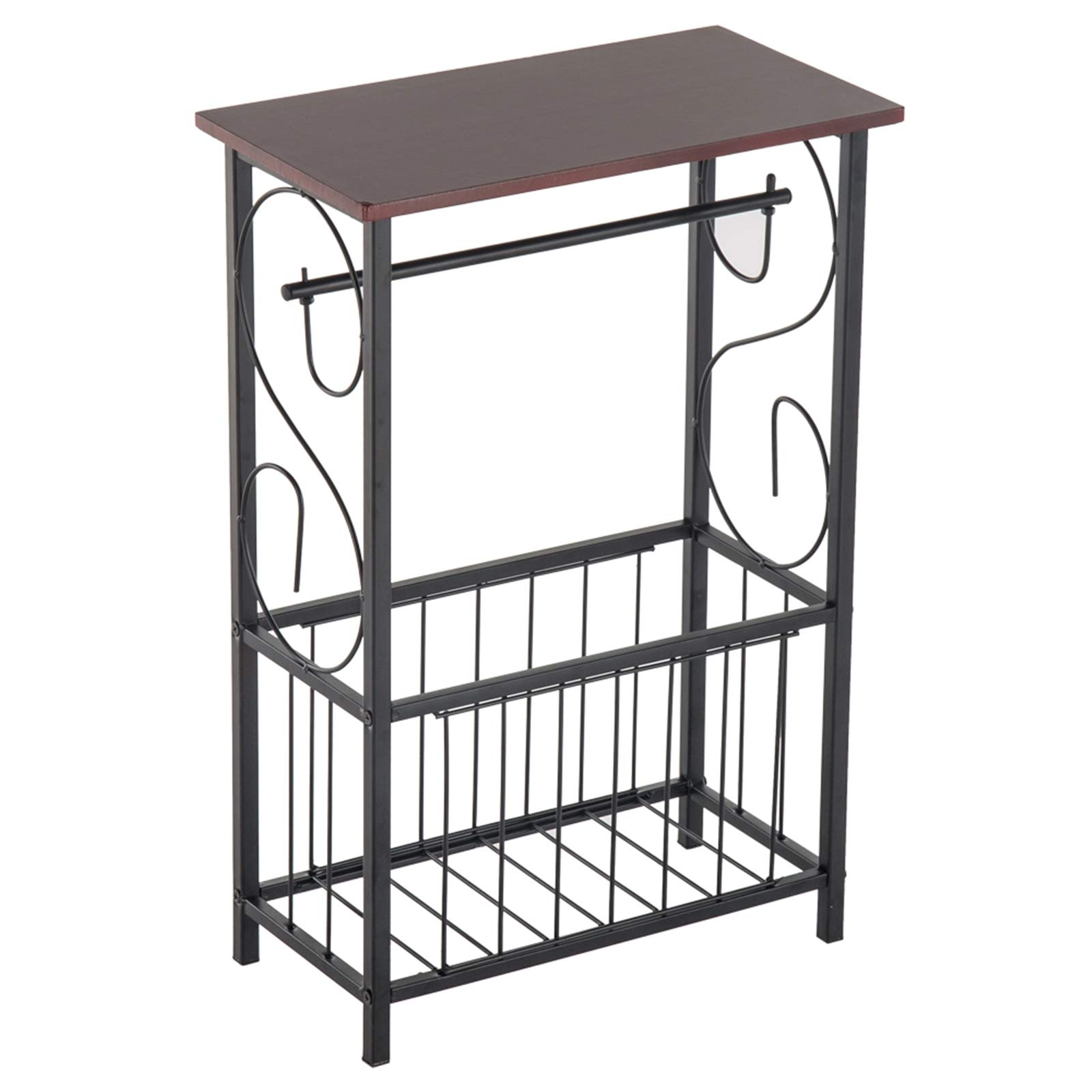 Vintage Brown Multifunctional End Table - Accent Coffee Table for Living Room, Side Table for Bedroom, Bathroom, or Outdoor Snack Table - Perfect for Small Spaces, Home Decor, and Entertaining Guests