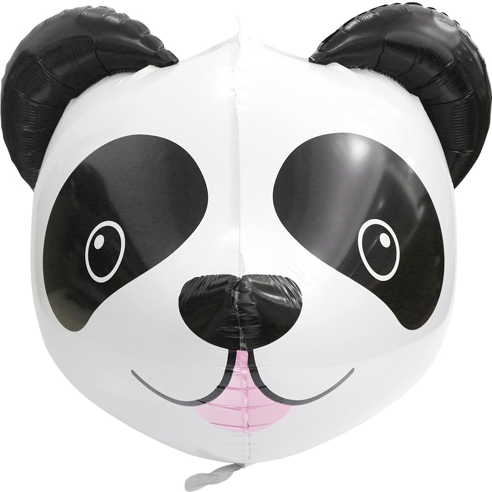 4 Pack Cartoon Panda Head Aluminum Balloons - Zoo Animals Panda Themed Party Supplies for Kids Birthday, Jungle Safari Baby Shower & Wedding Decorations - Perfect for Birthday Parties, Baby Showers, Gender Reveals and Themed Events