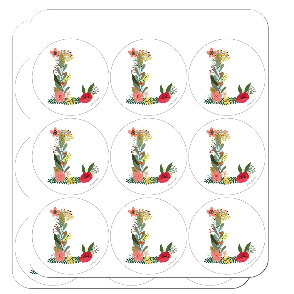 Floral Monogram Letter L Stickers for Planner, Calendar, Scrapbooking & DIY Crafts - Perfect for Bullet Journals, Scrapbooks, and Handmade Cards