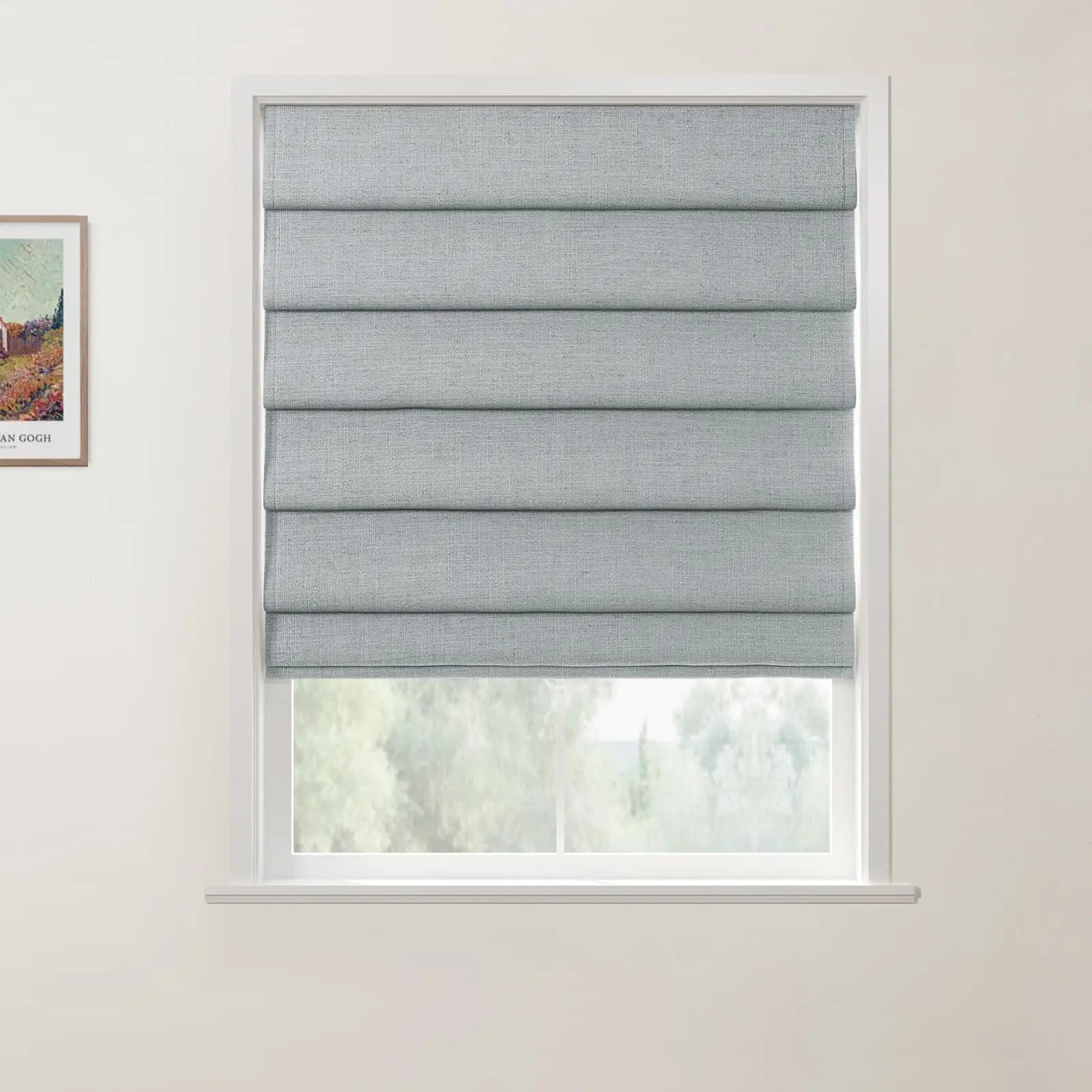Custom Cordless Roman Shades - Blackout Window Blinds for Living Room, Bedroom & Home Decor - Easy to Install & Adjustable Light Control