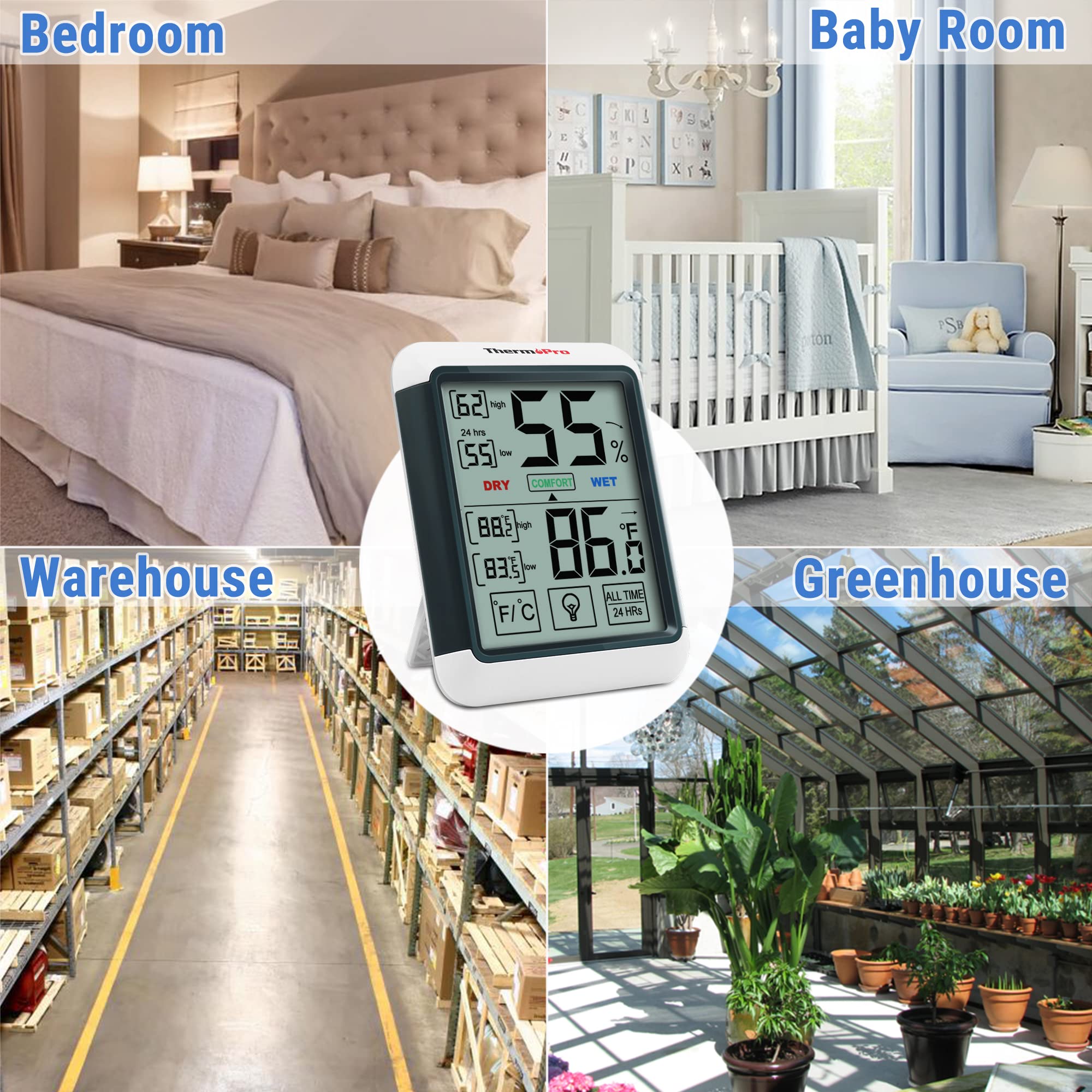 ThermoPro TP55 Digital Hygrometer Thermometer - 4