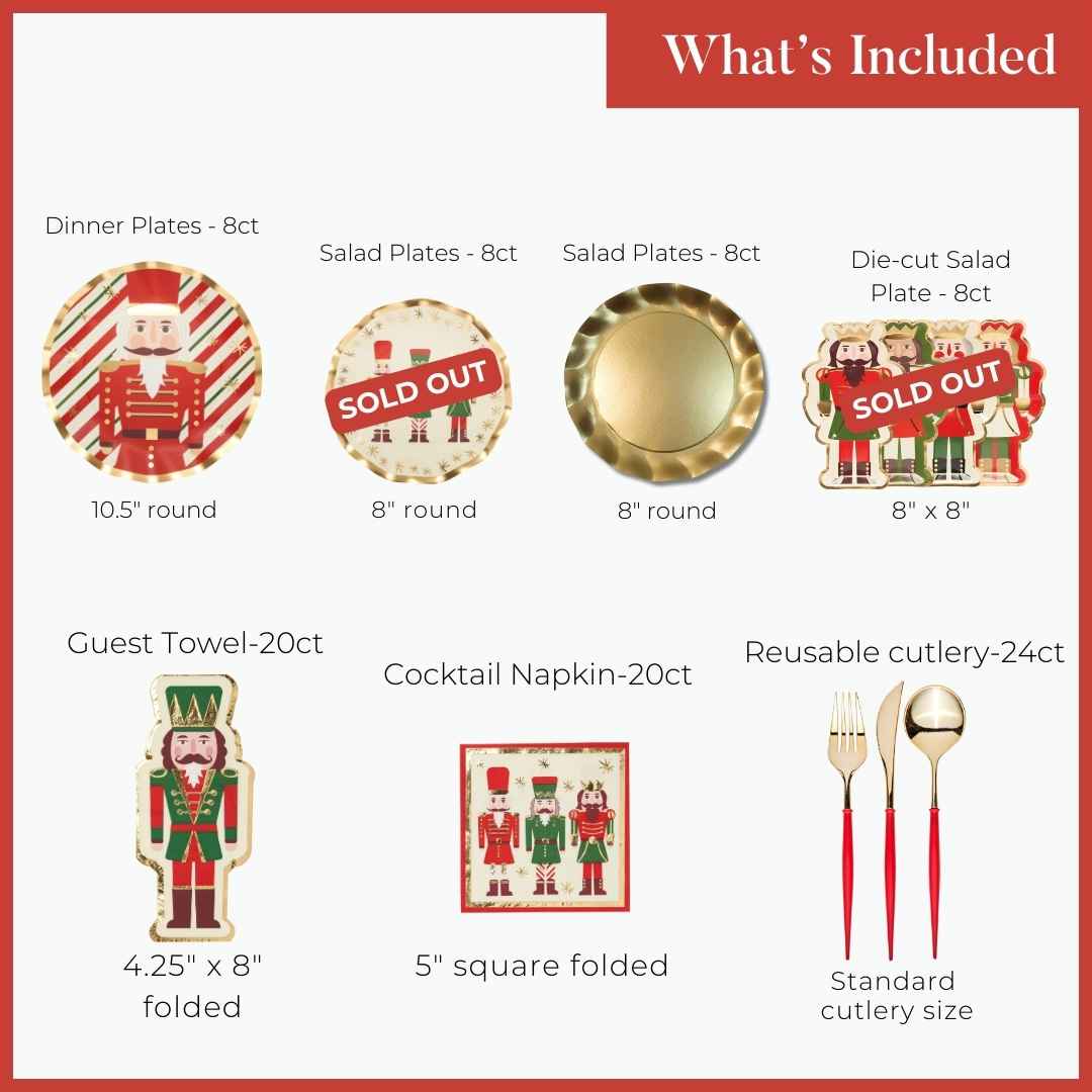 Premium Nutcracker Christmas Table Decor Set - Holiday Dinner Party Centerpiece for Festive Season