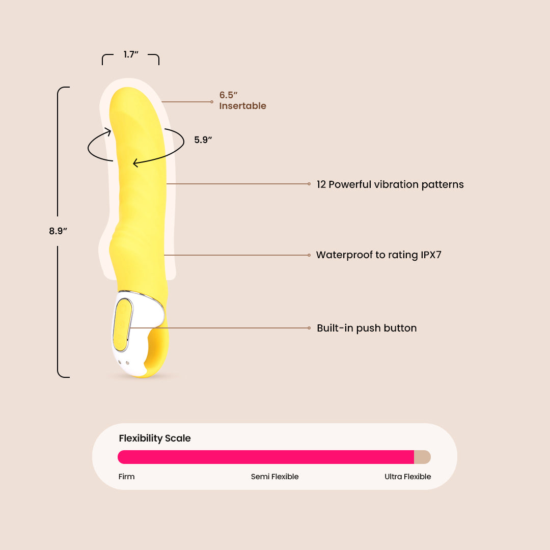 Satisfyer Yummy Sunshine Flexible Ribbed Shaft - Premium Adult Toy for Enhanced Pleasure | Perfect for Couples & Solo Play