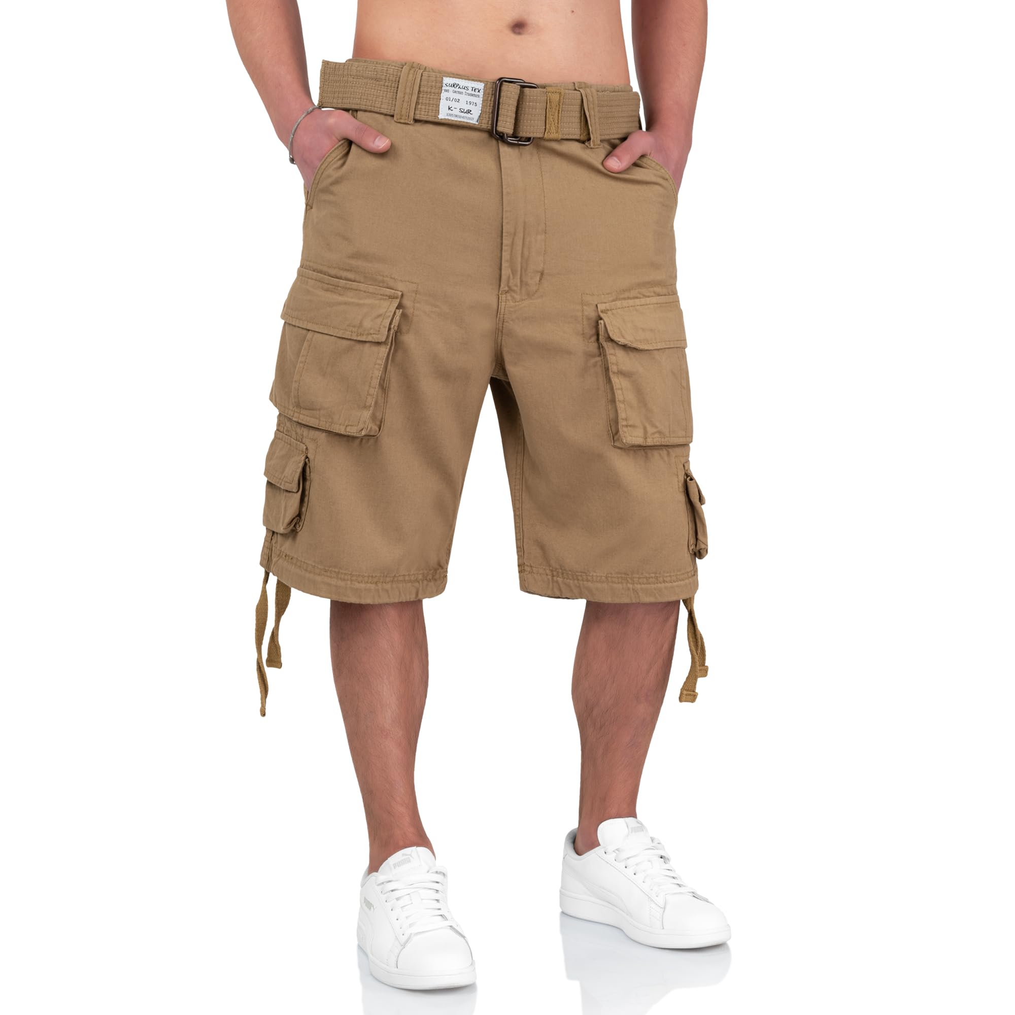 Surplus Division Tactical Shorts in Coyote Brown - Durable Military Style Shorts for Outdoor Adventures, Hiking, and Casual Wear