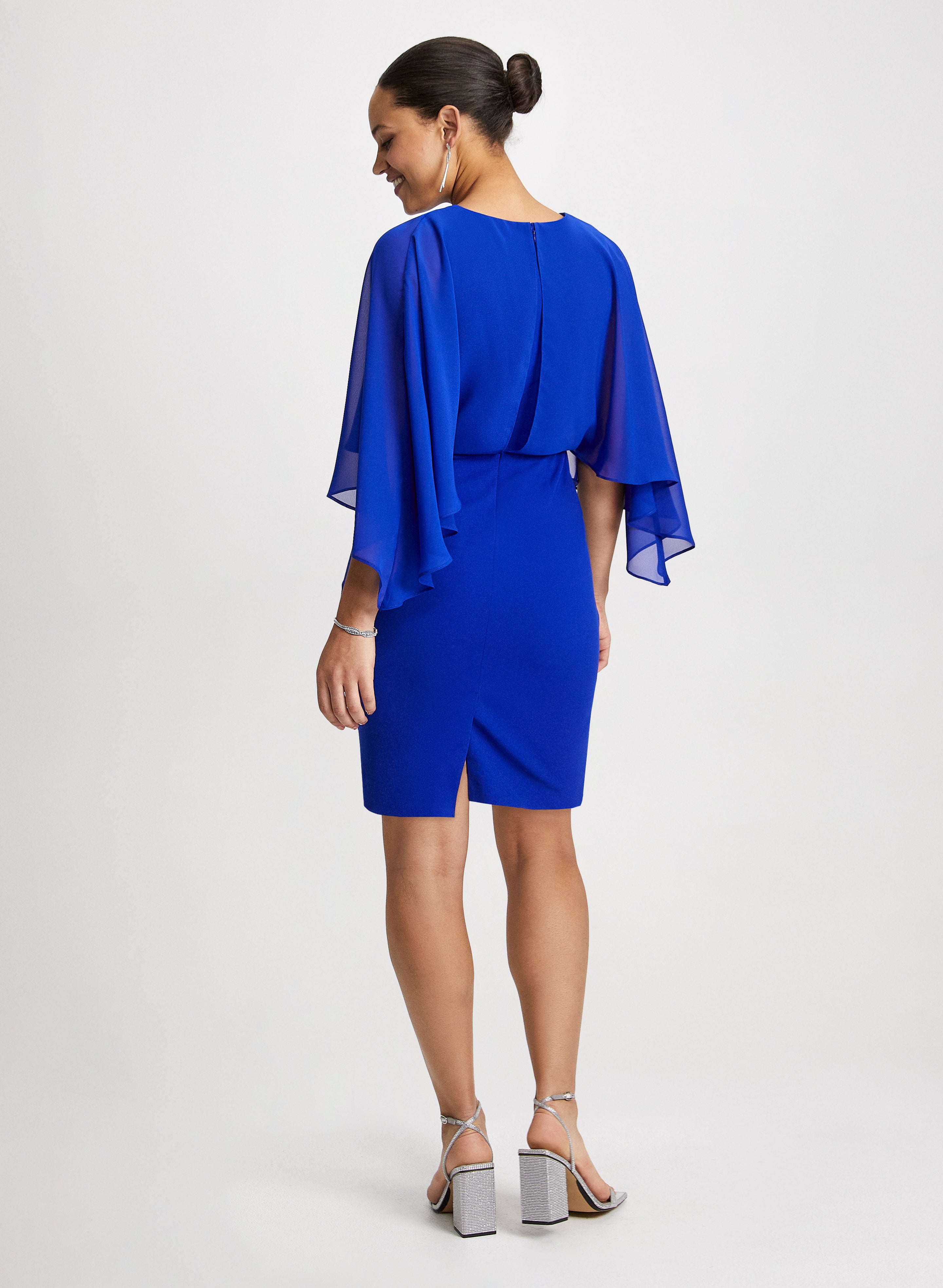 Elegant Chiffon Cap Sleeves Evening Dress for Women - Formal Gown for Prom, Wedding & Special Occasions