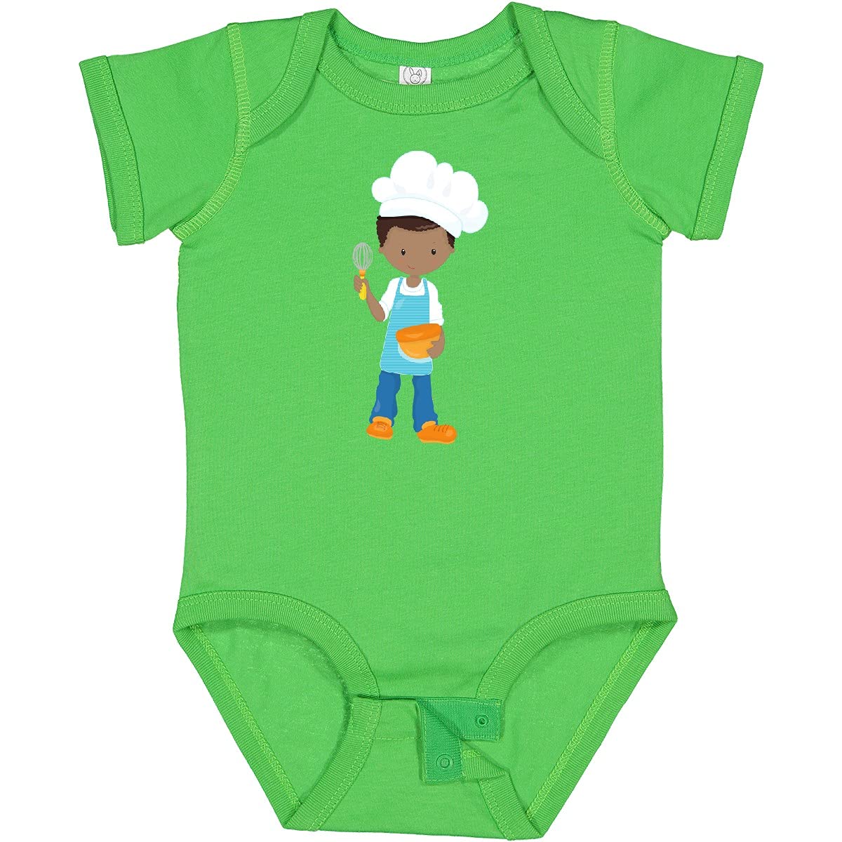 Inktastic African American Boy Baking Baker Pastry Chef Baby Bodysuit - Cute Infant Onesie for Baking Enthusiasts & Future Chefs - Perfect for Cooking Classes, Birthday Gifts & Family Baking Moments