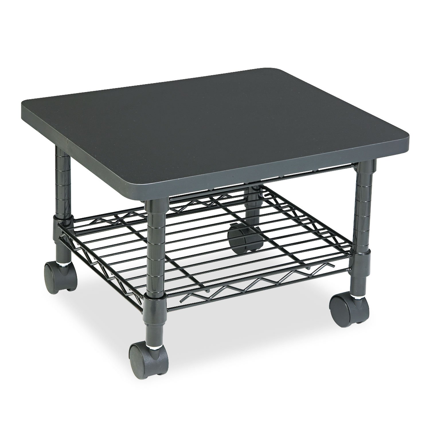 SAF5206BL - Adjustable Under Desk Printer Stand with Fax Machine Holder, Space-Saving Home Office Organization Solution for Small Workspaces